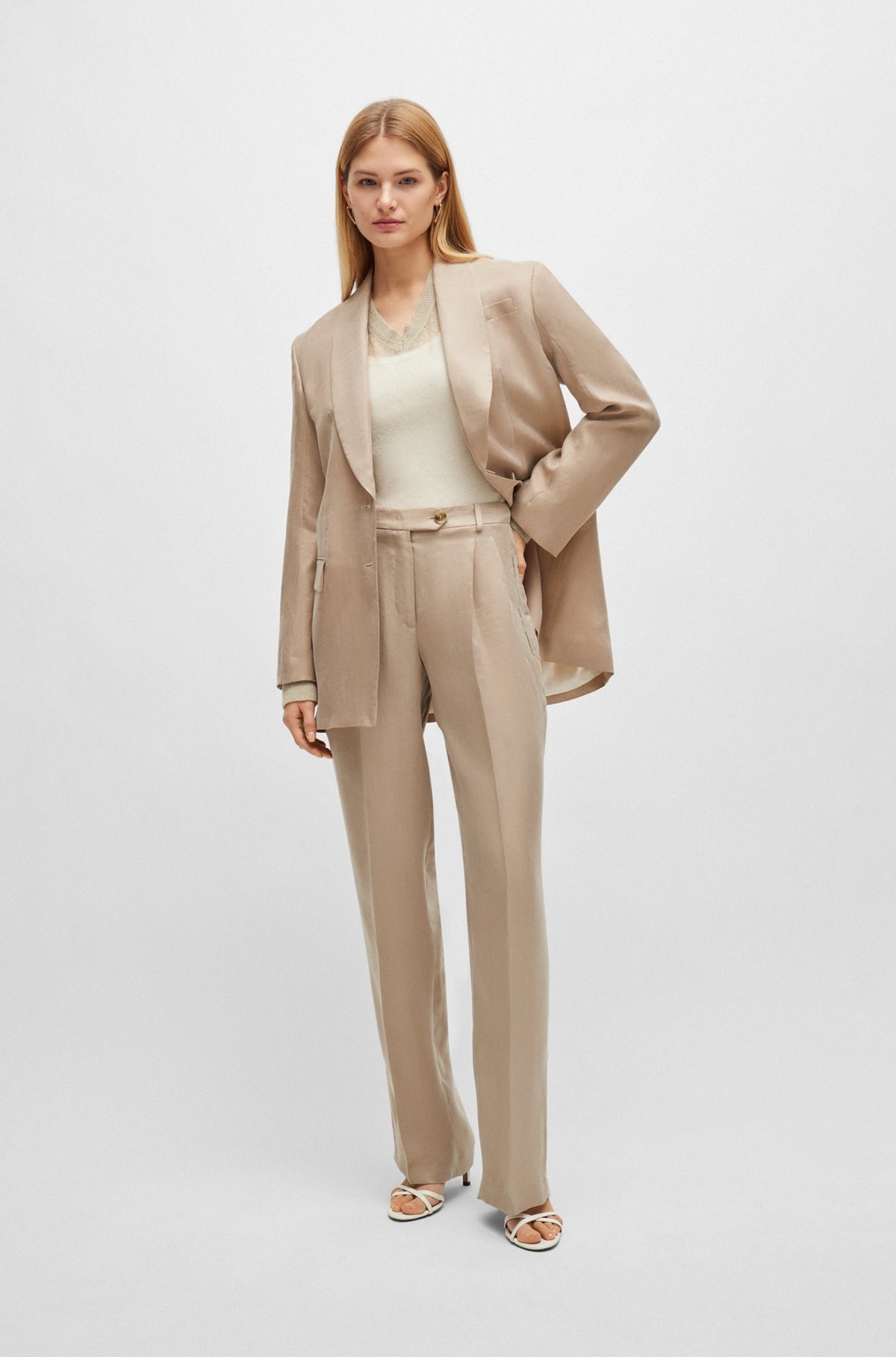 HIGH-WAISTED TROUSERS WITH A WIDE LEG - 3
