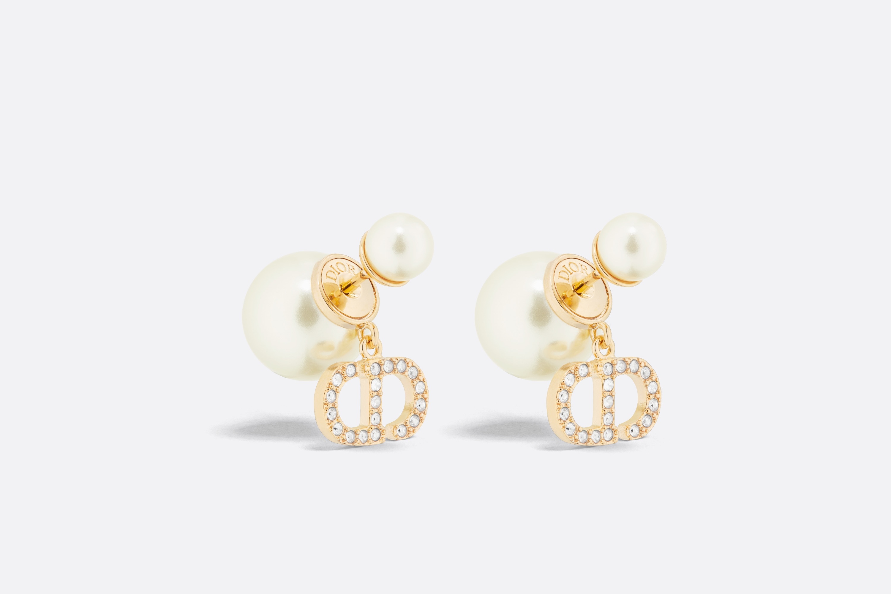 【可愛いデザイン】◆Dior◆Dior Tribales Earrings Dior Tribales Earrings Antique Gold-Finish Metal and White