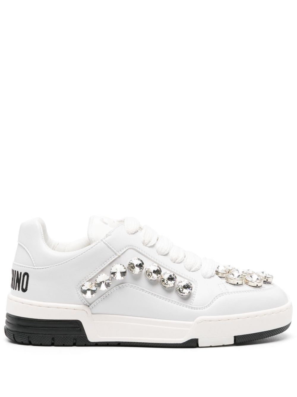 crystal-embellished panelled sneakers - 1