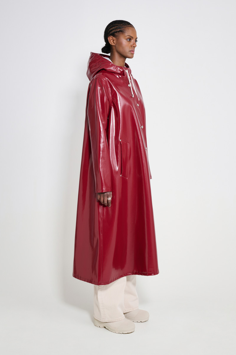 Mosebacke Long Opal Raincoat Burgundy 3