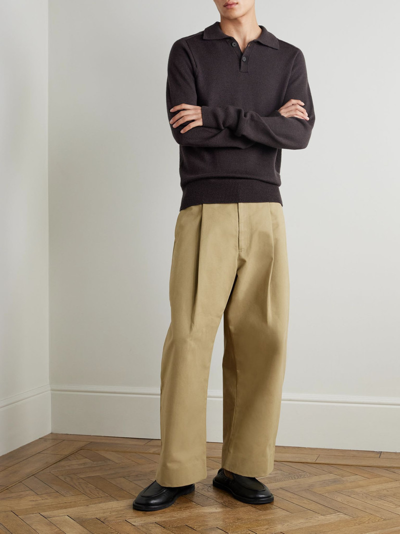 Studio Nicholson Merino Wool Polo Shirt Brown outlook