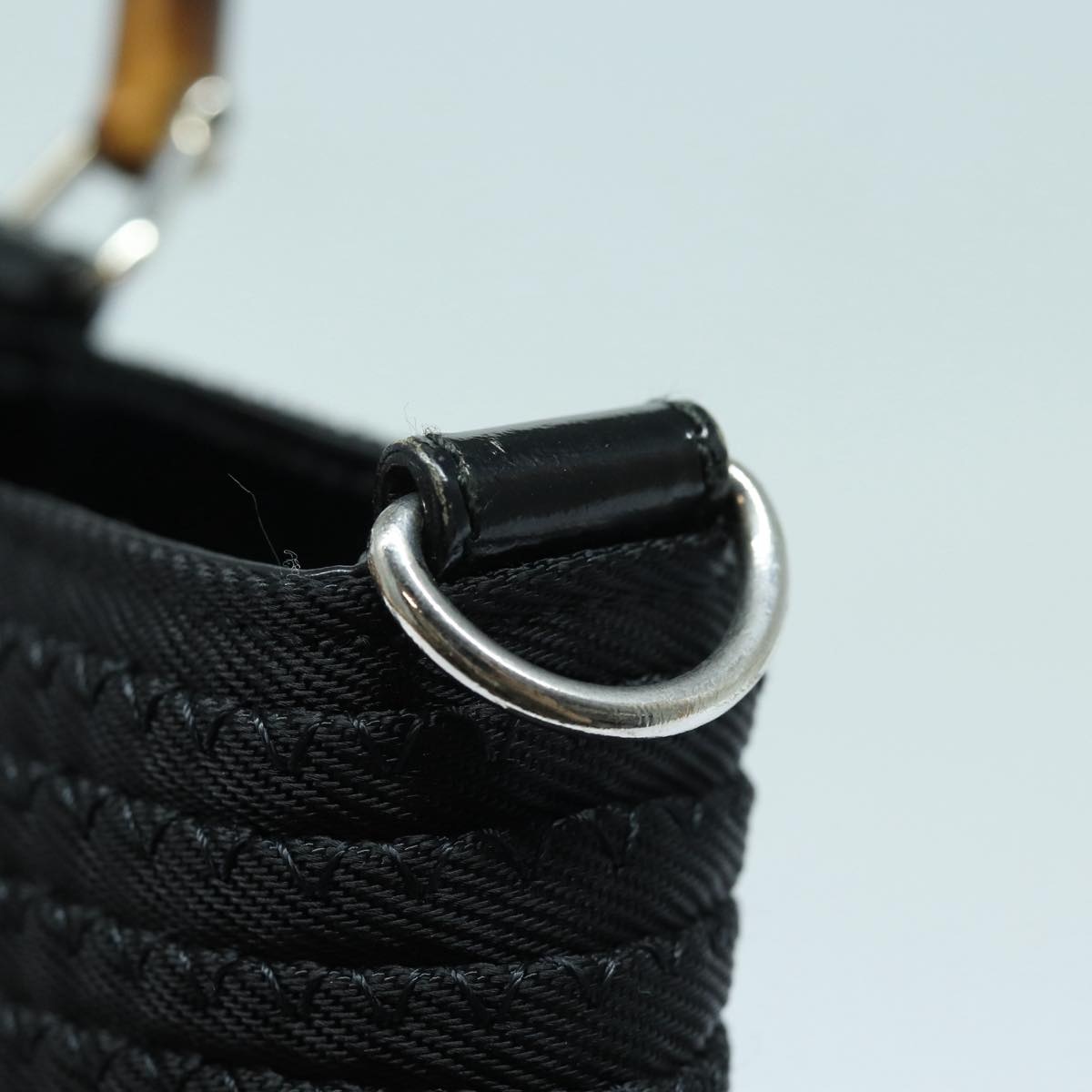 GUCCI Bamboo Hand Bag Canvas Black Gold 000 1998 000 1998 - 14