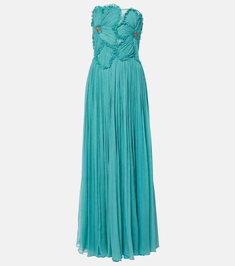 Adamaris embellished silk-blend chiffon gown 1