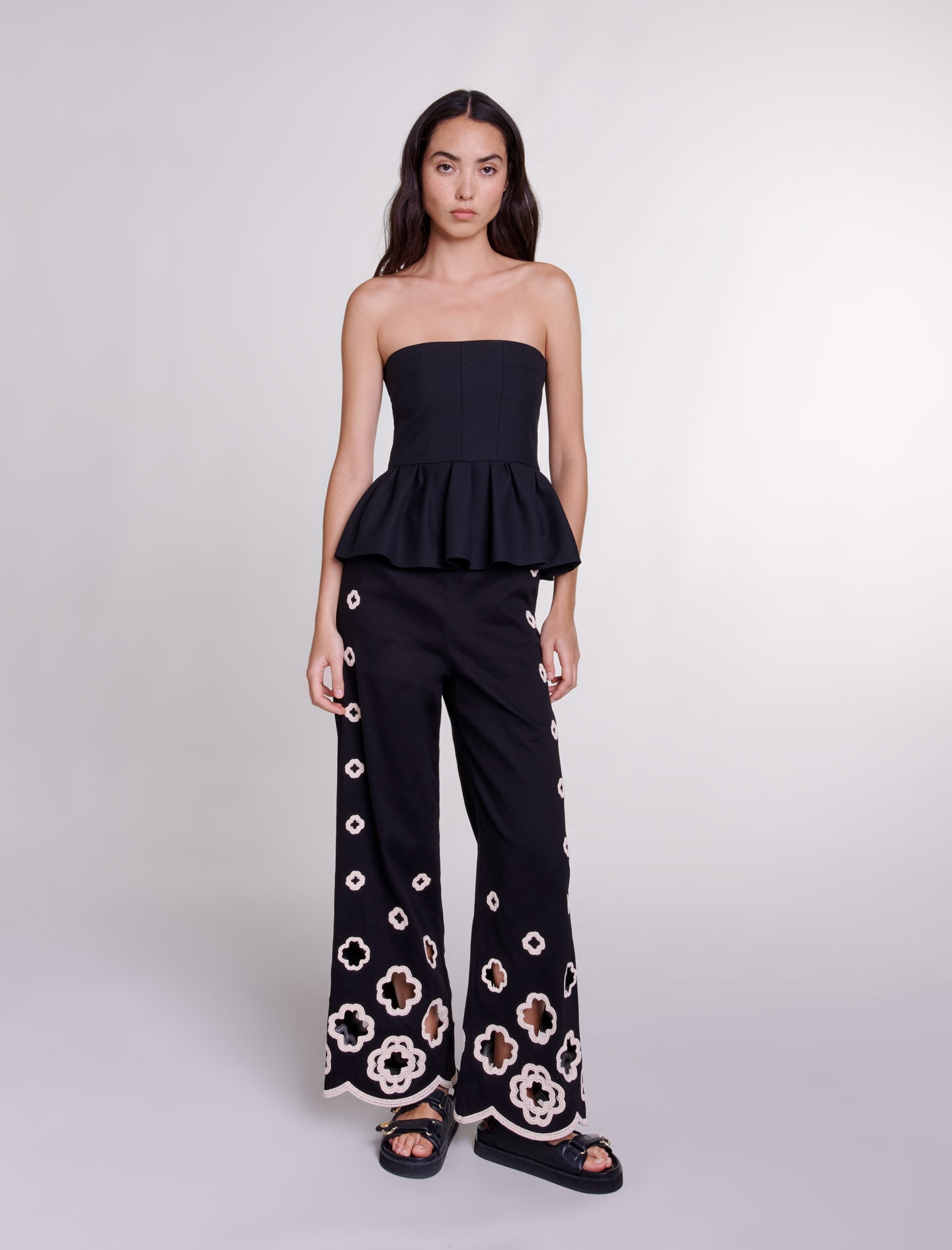 Wide-leg crochet trousers - 2