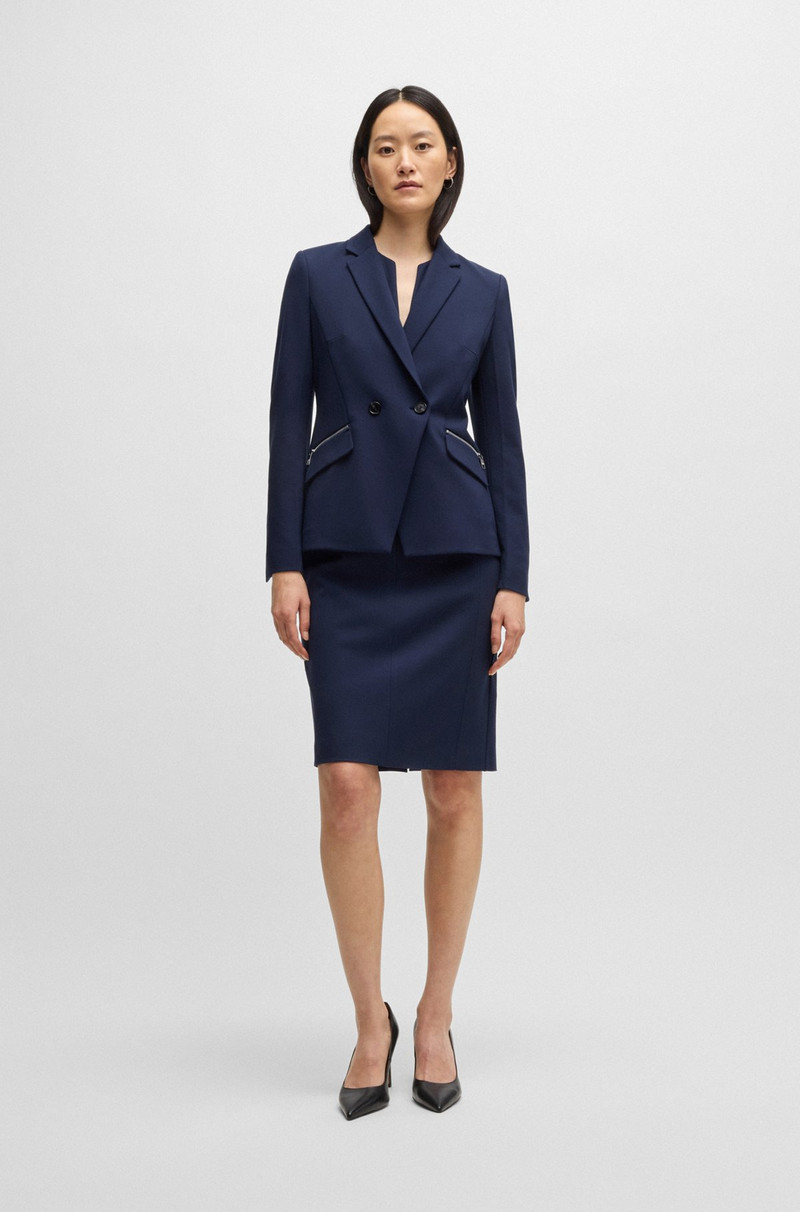 BOSS SLIM-FIT BLAZER WITH ZIPPED POCKETS outlook