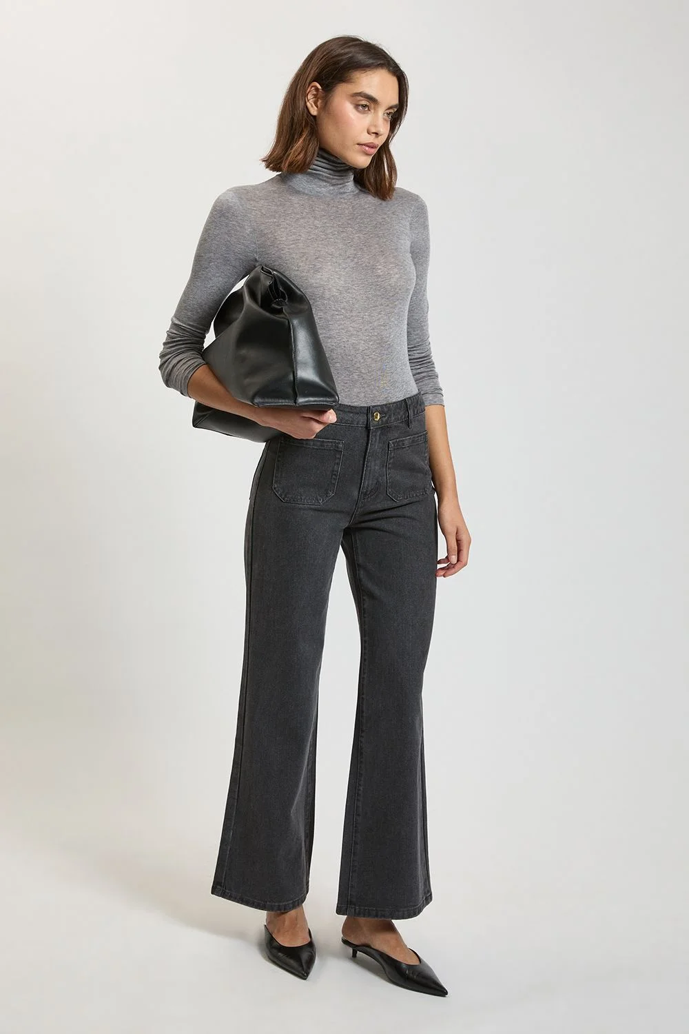 Harper's Bazaar Denim Straight Leg Pocket Jean - 1