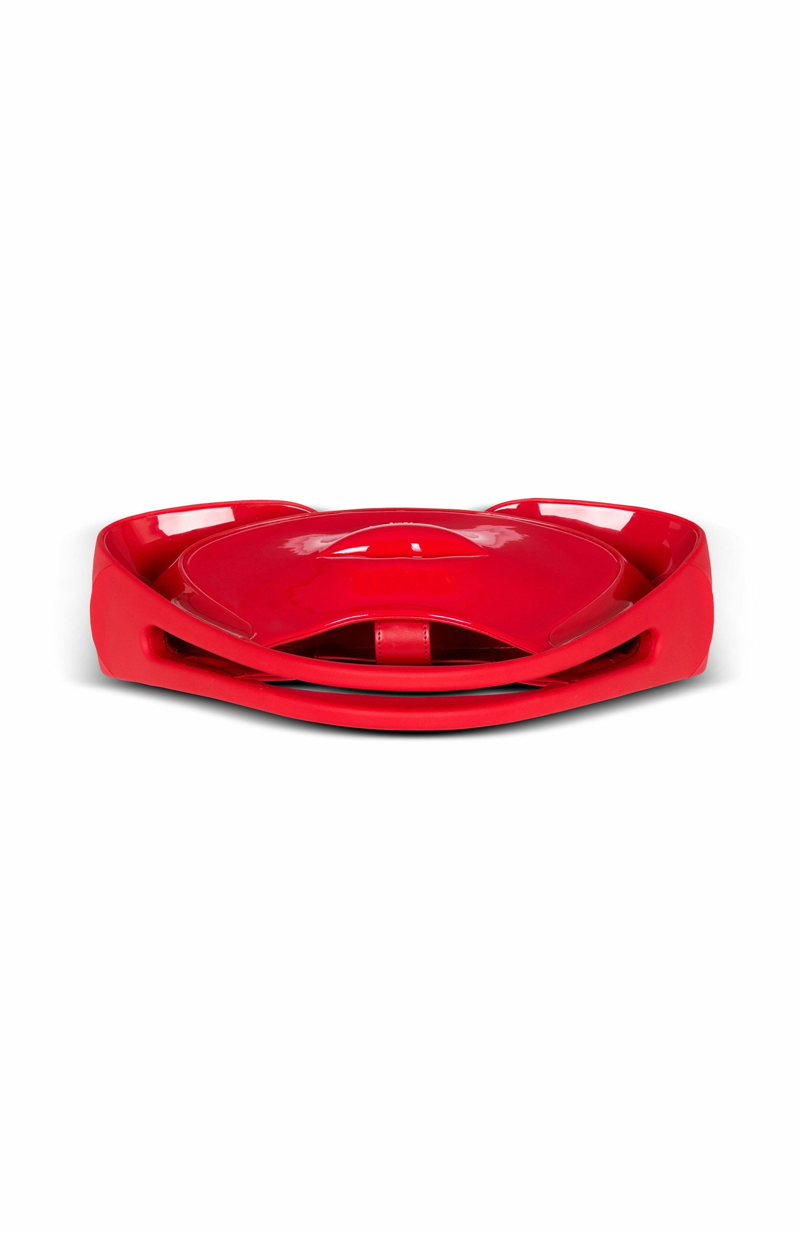 Balmain Medium Jolie Madame Lips Patent Top Handle Bag in Red at Nordstrom - 6