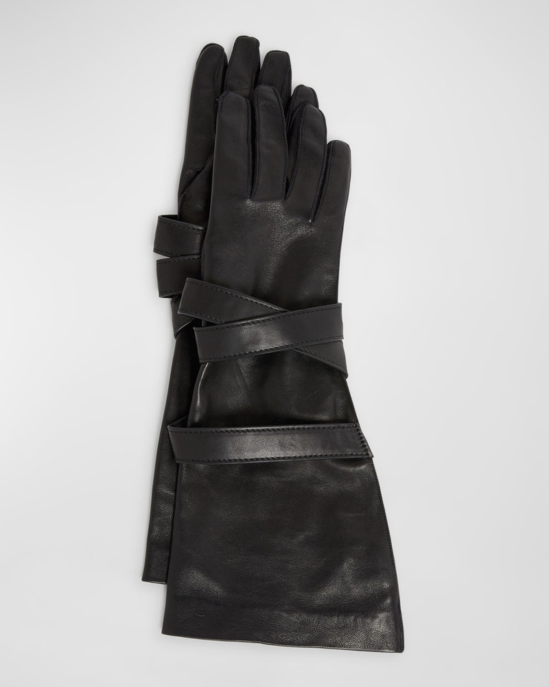 Aviator Strappy Leather Gloves 1