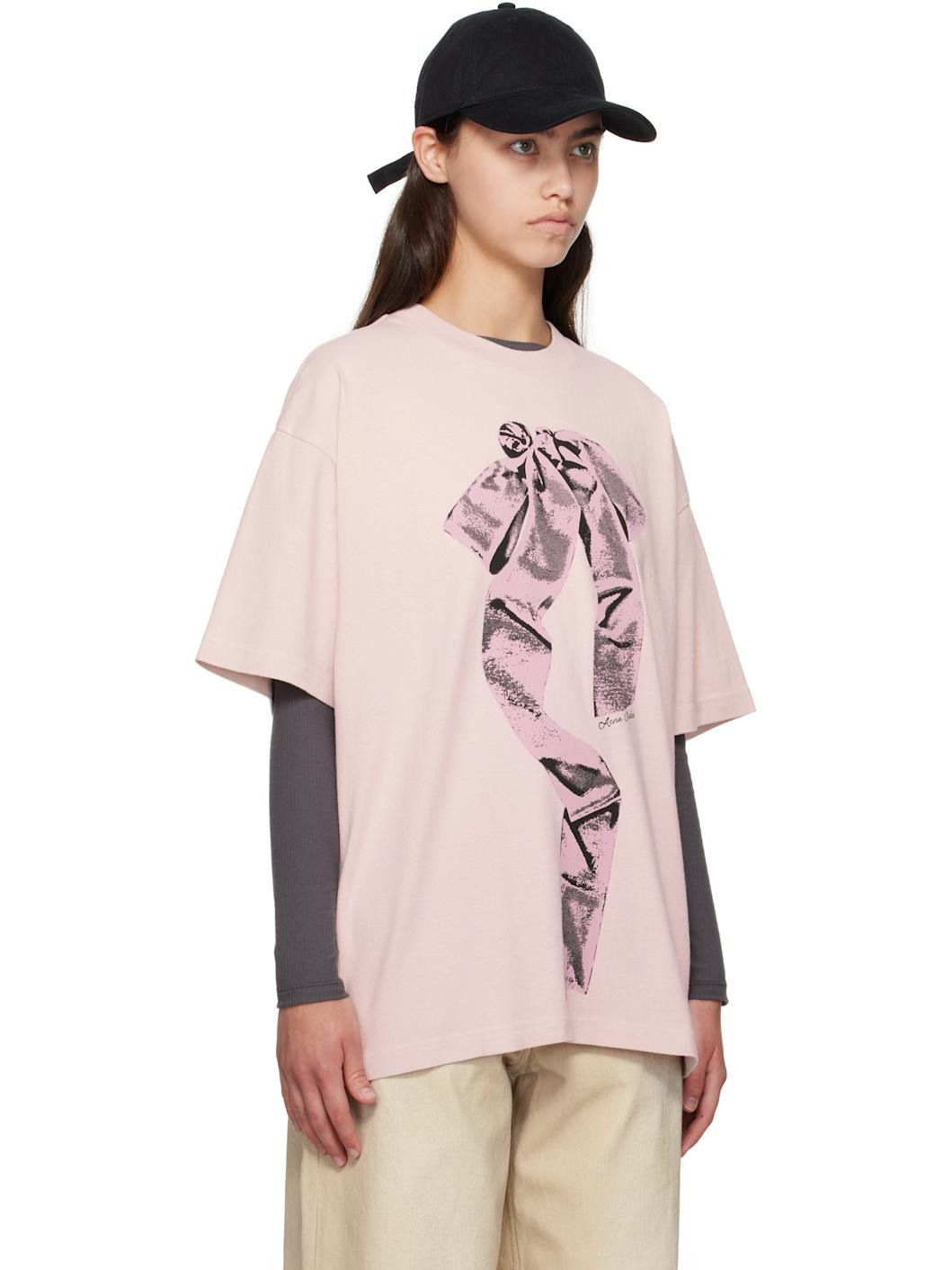 Pink Bow Print T-shirt - 2