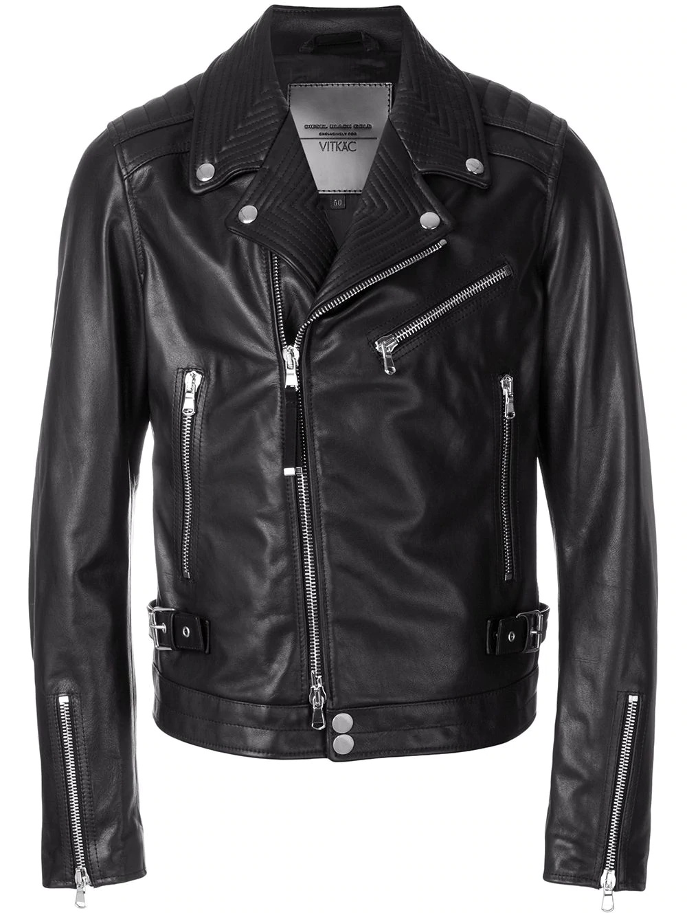 fitted biker jacket - 1