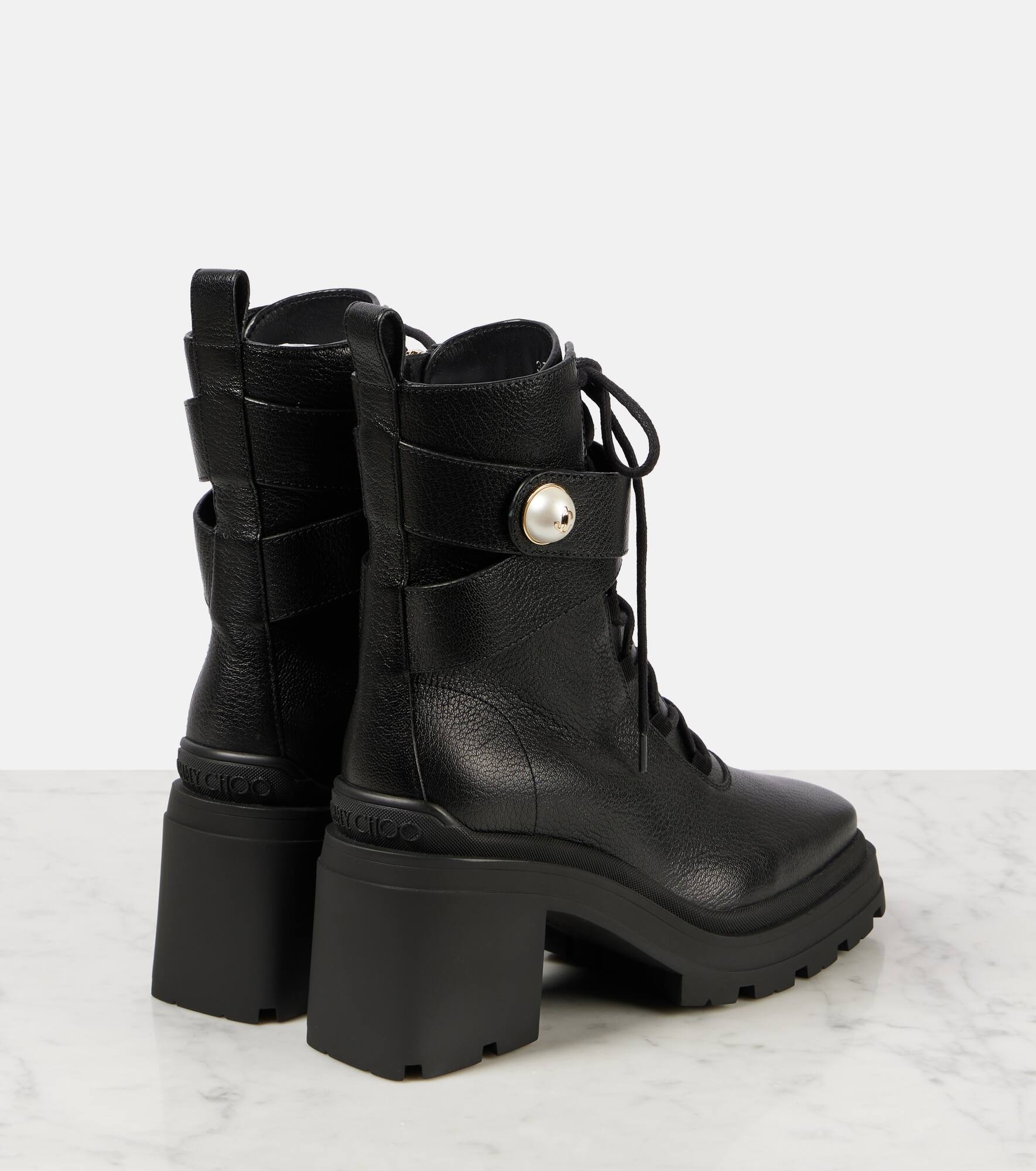 Noemi 80 leather combat boots - 2