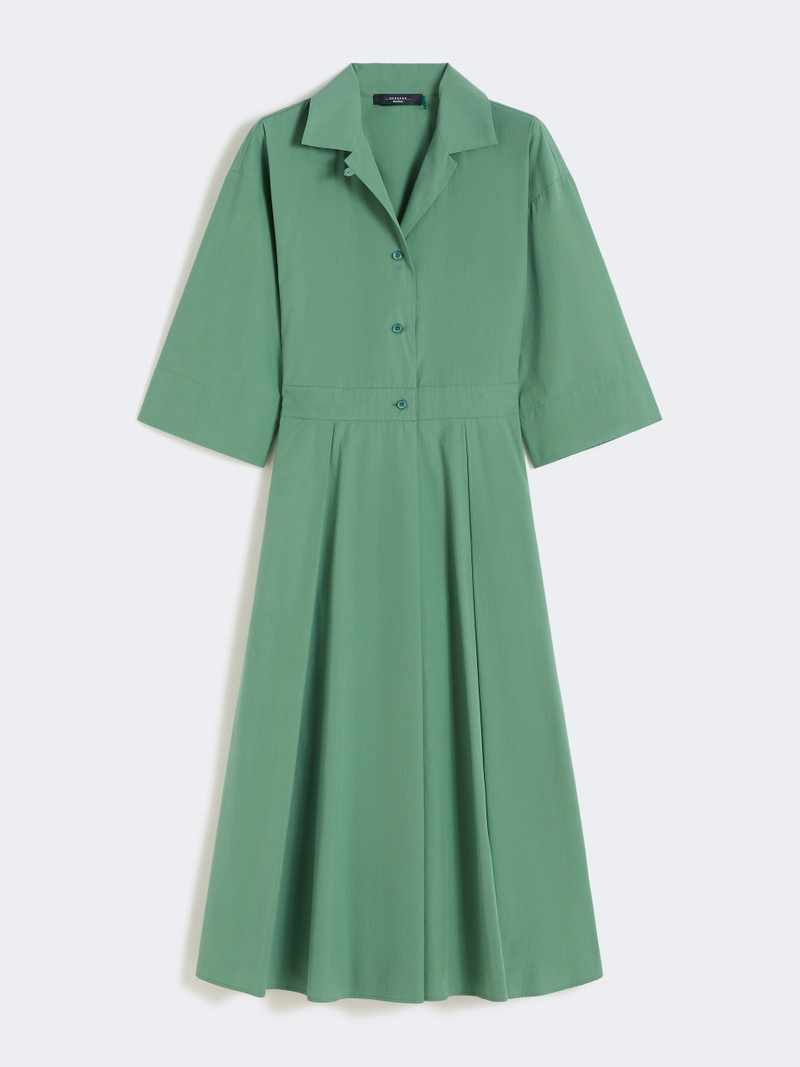 PADANA Cotton-poplin midi shirt dress - GREEN 1