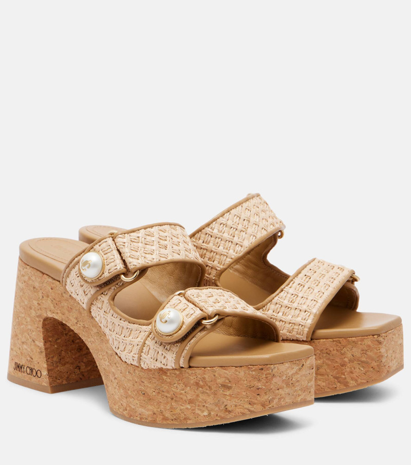 Fayence 95 leather wedge sandals 1