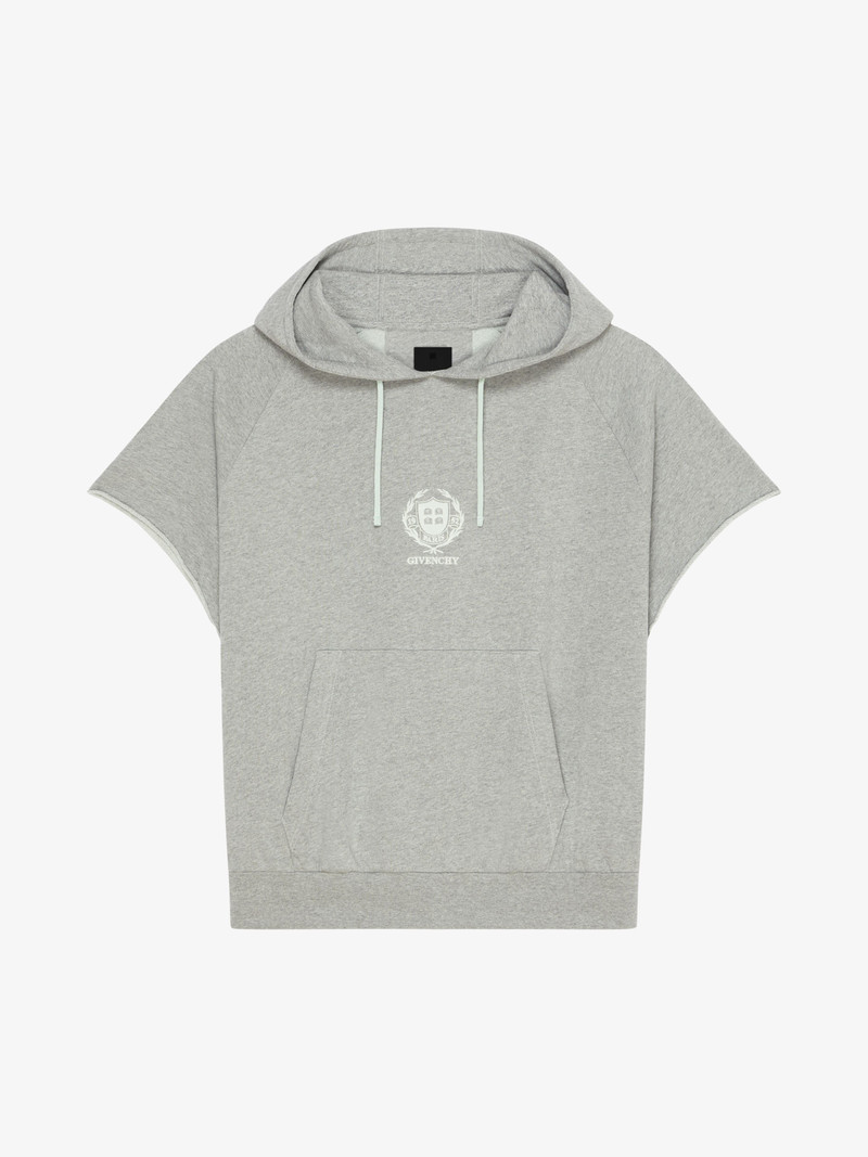 GIVENCHY CREST OVERSIZED SLEEVELESS HOODIE IN FLEECE 1