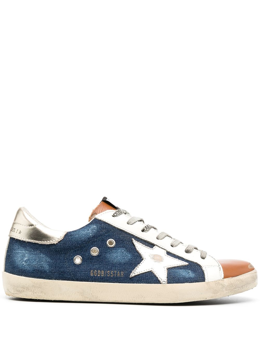 Superstar denim panelled sneakers - 1