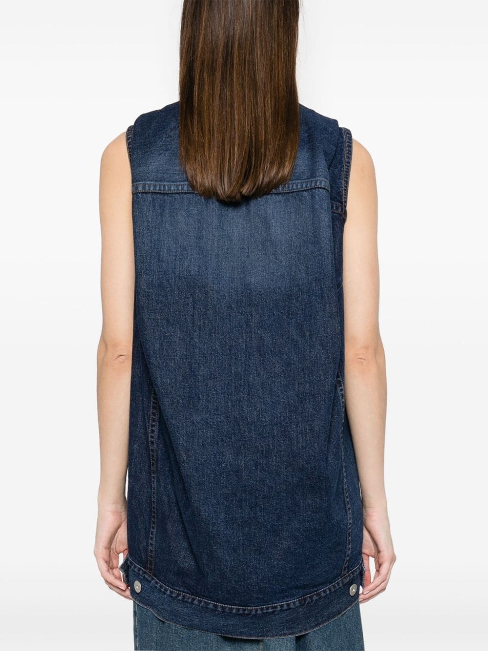 sleeveless denim gilet - 4