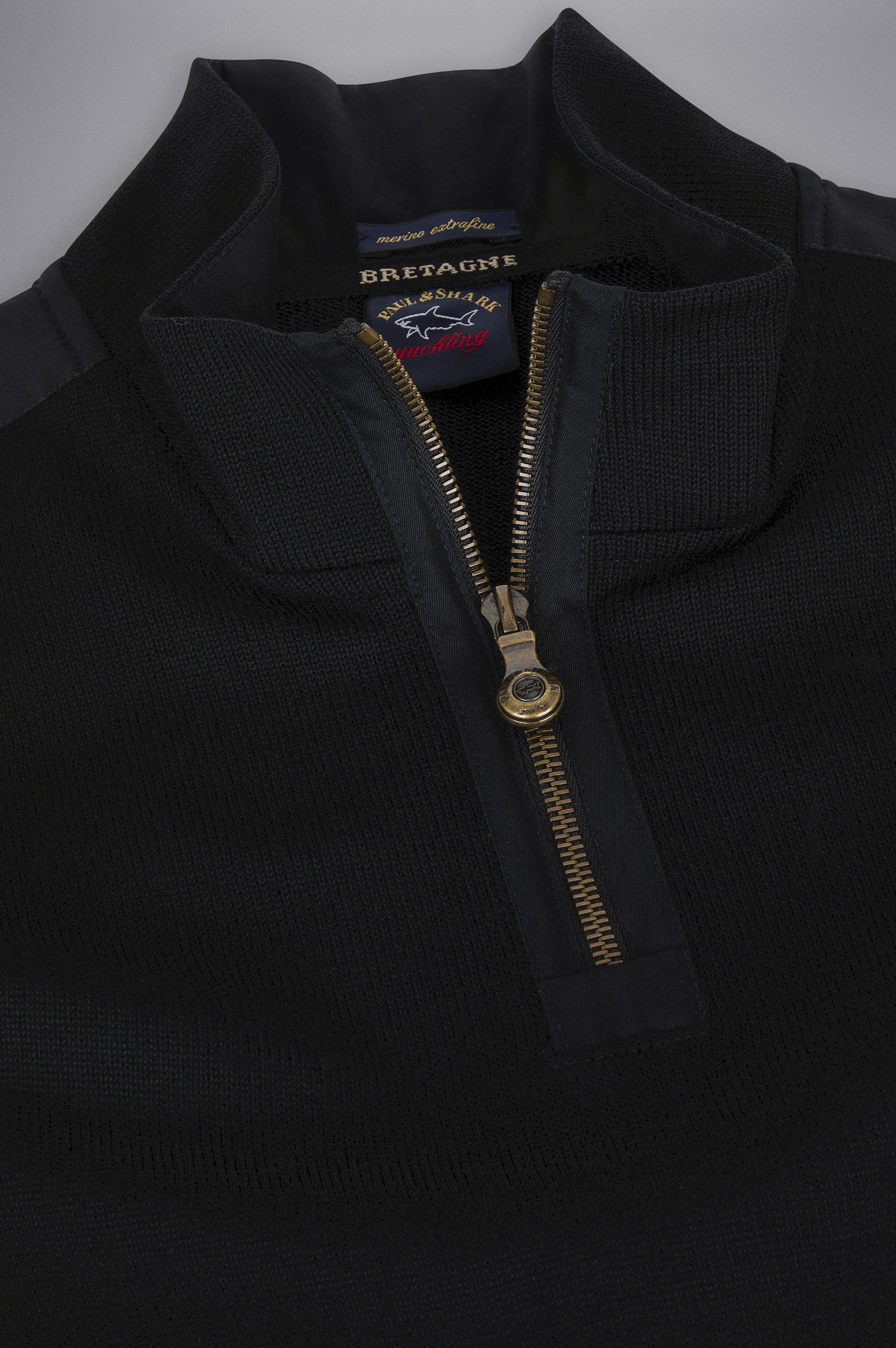 BRETAGNE WOOL HALF ZIP SWEATER WITH ICONIC BADGE - 5