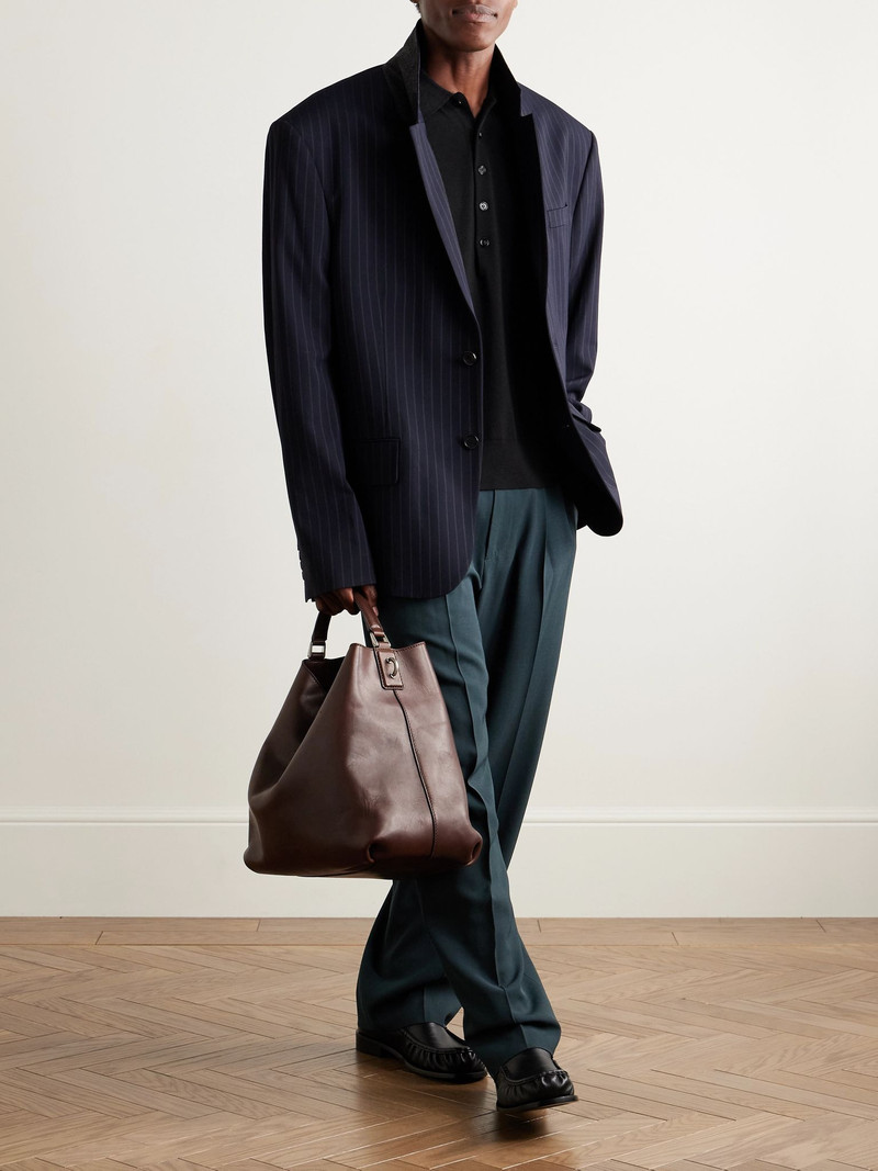 Dries Van Noten Wool Polo Sweater Black outlook