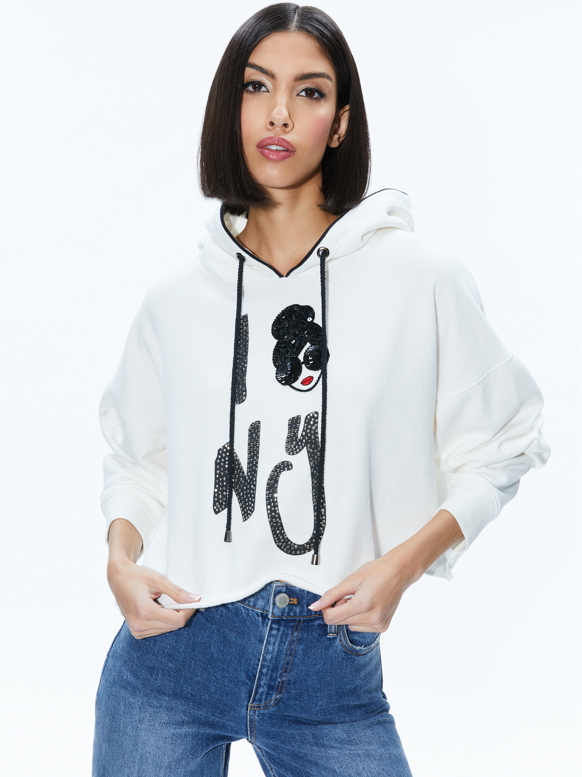 SUNNY BOXY STACEFACE CROPPED HOODIE - 1