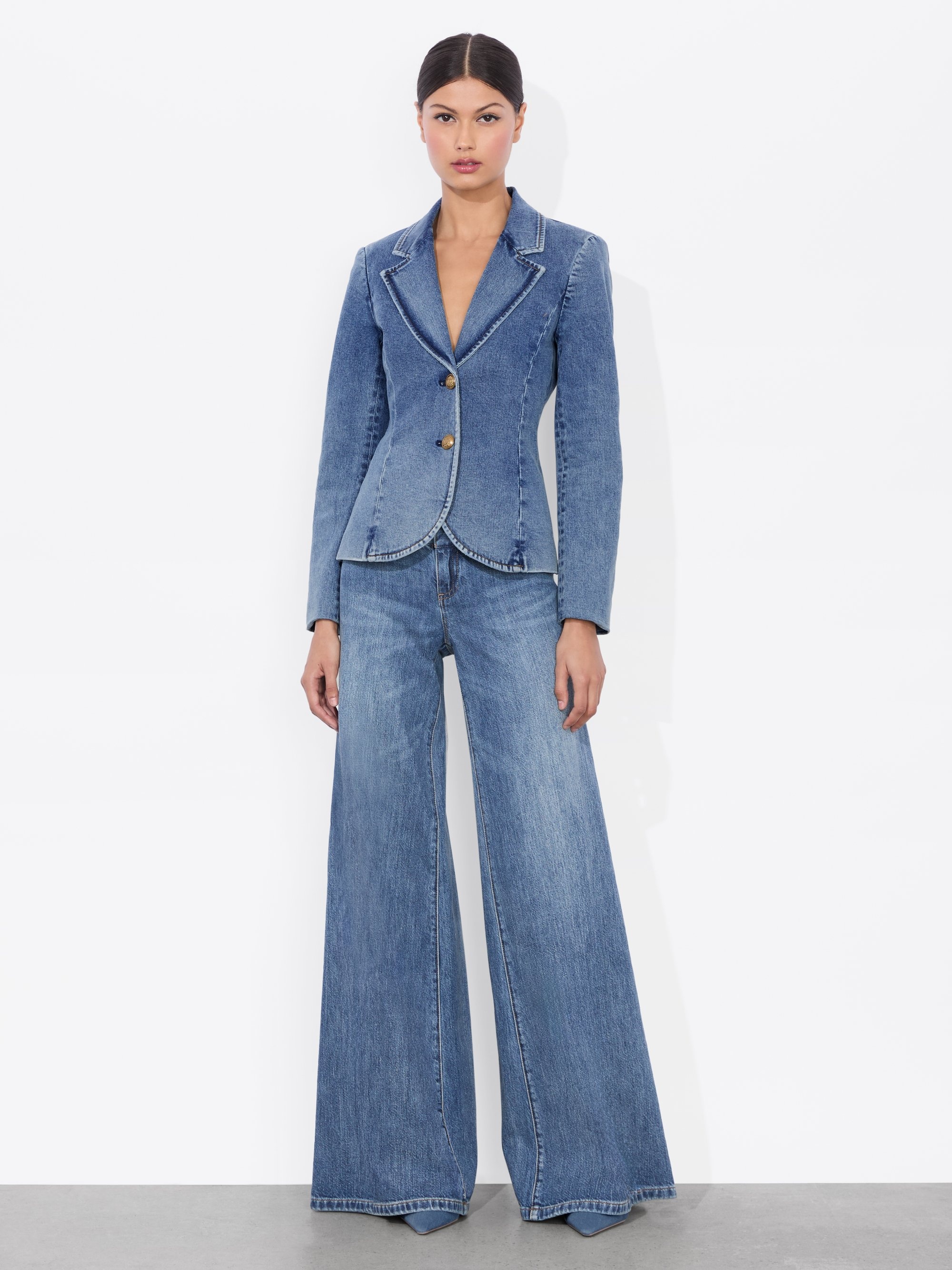 IANA DENIM SCULPTED BLAZER - 3