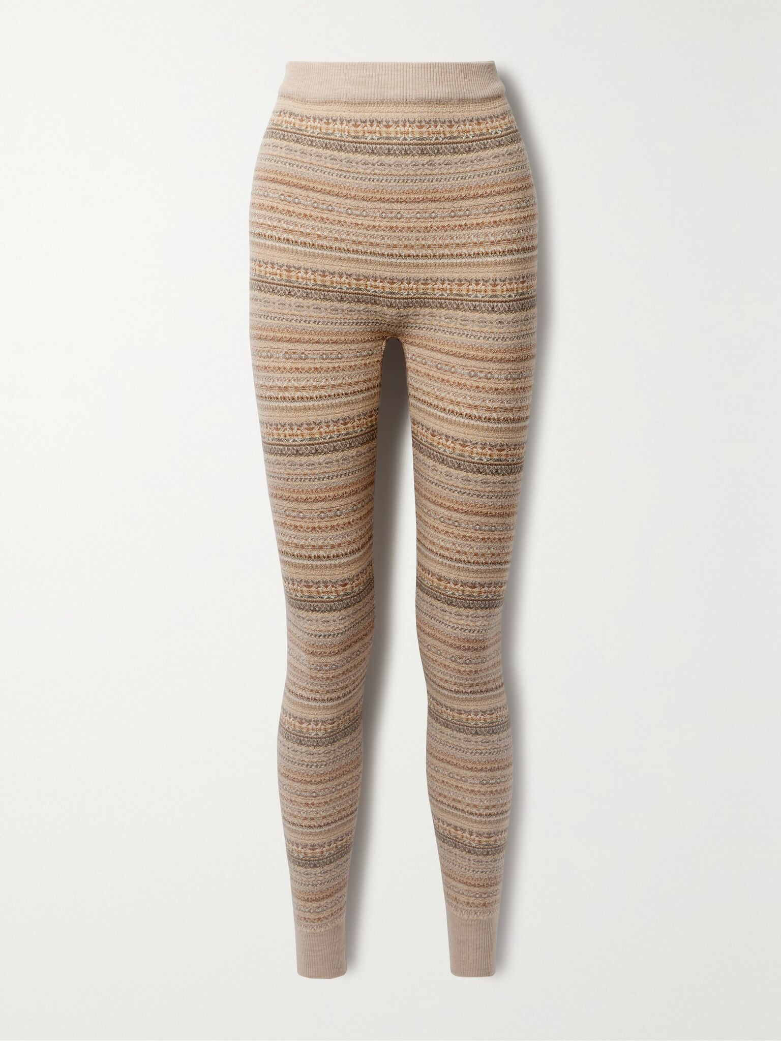 Fair Isle wool-blend tapered leggings Multi - 1