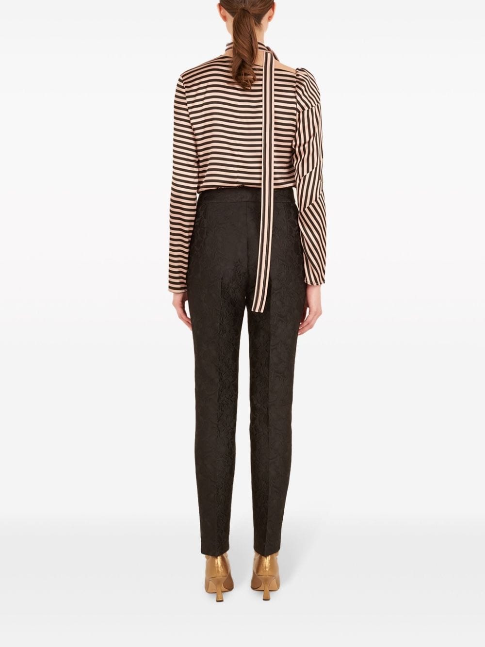 Orion floral-jacquard trousers - 3