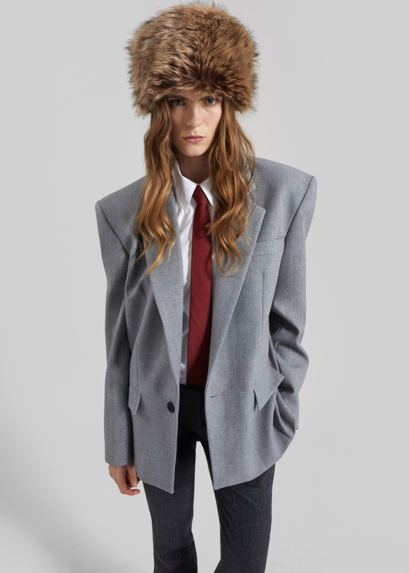 Jun Textured Blazer - Grey Melange 3
