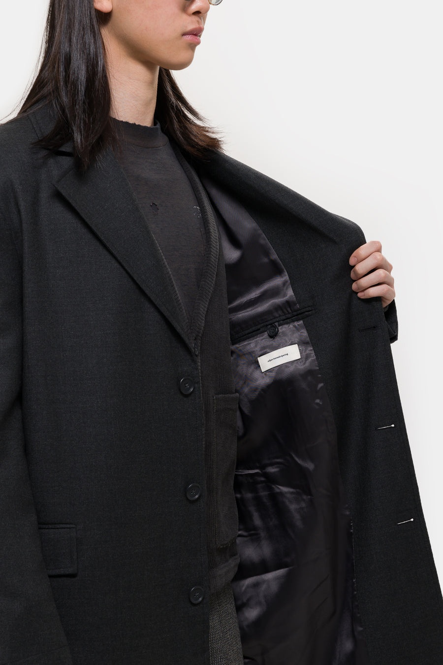 Evening Coat in Dark Grey - 5