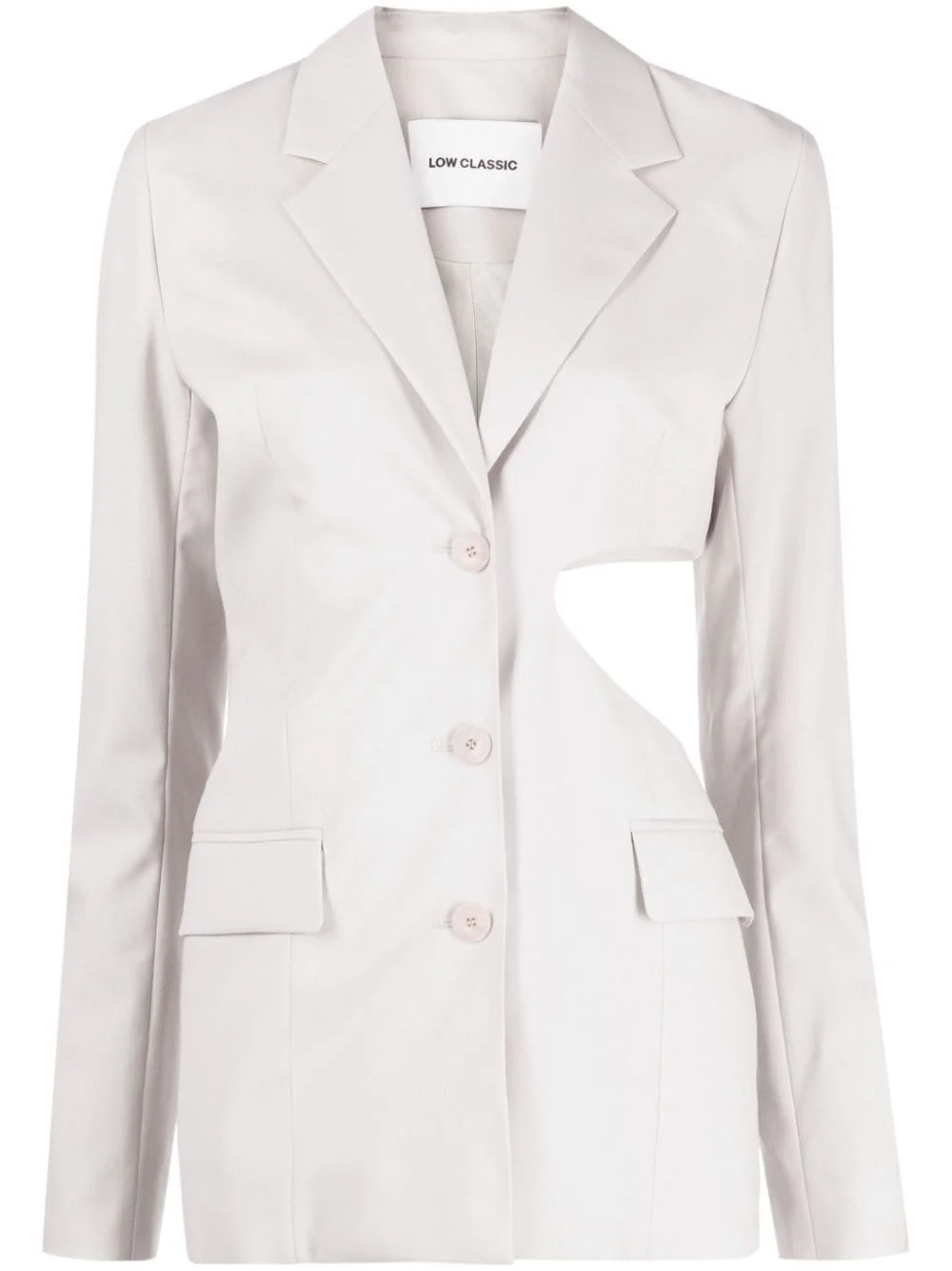 single-breasted cut-out wool blazer - 1
