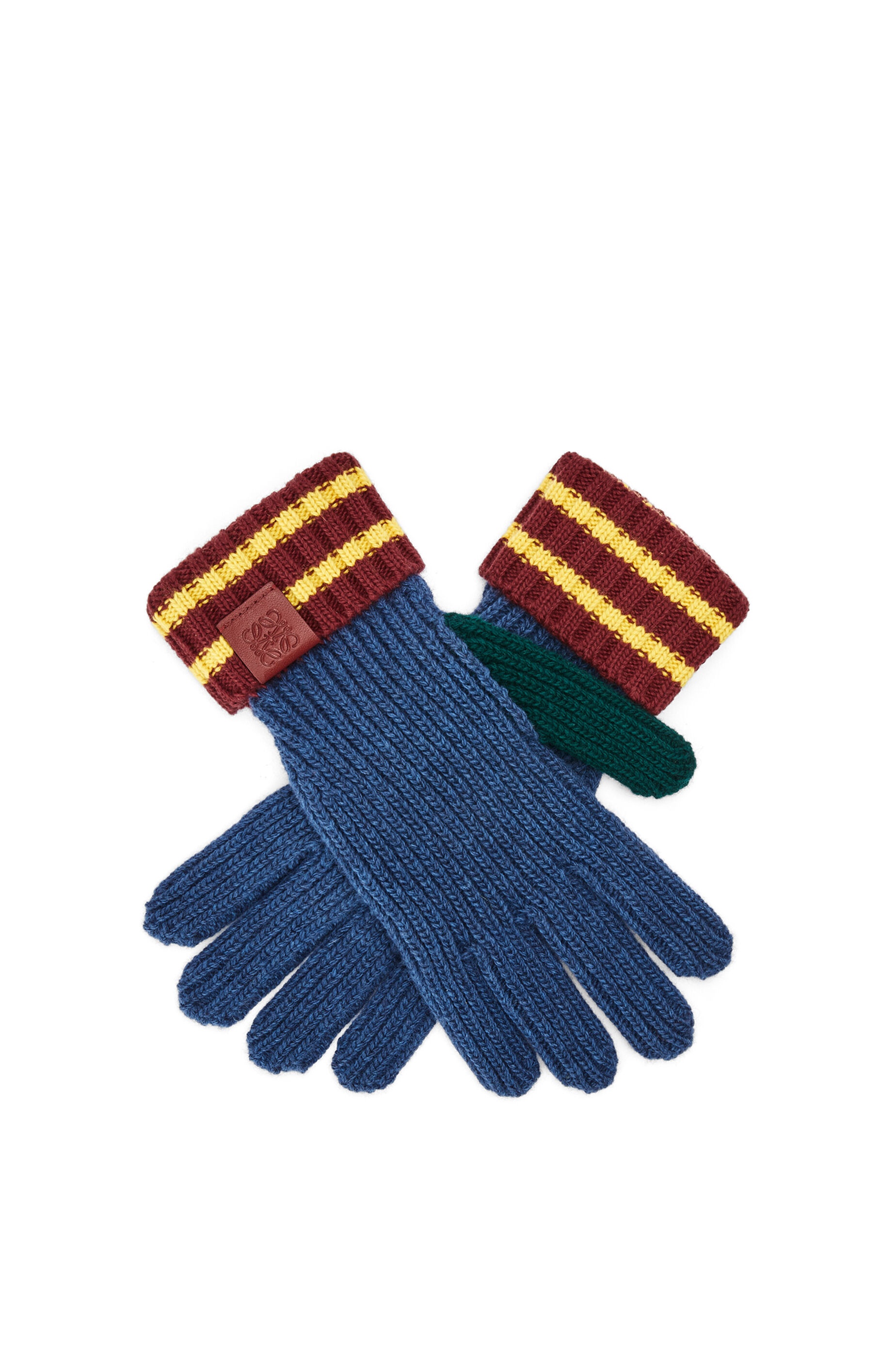Stripe gloves in wool - 1