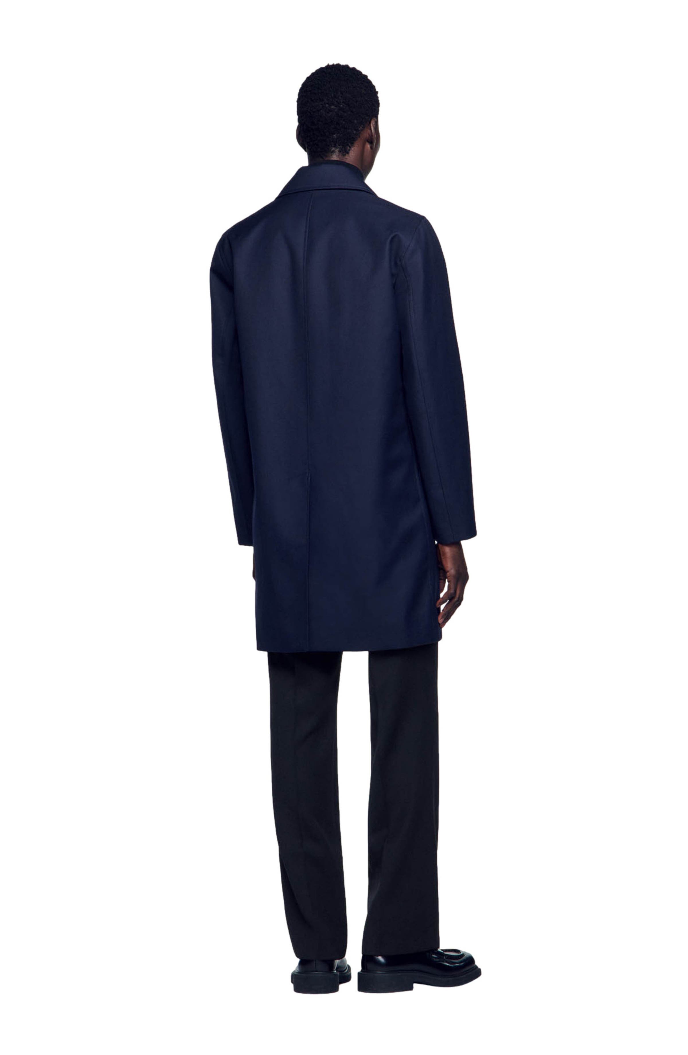 SANDRO Waterproof technical fabric coat in Navy Blue at Nordstrom - 2