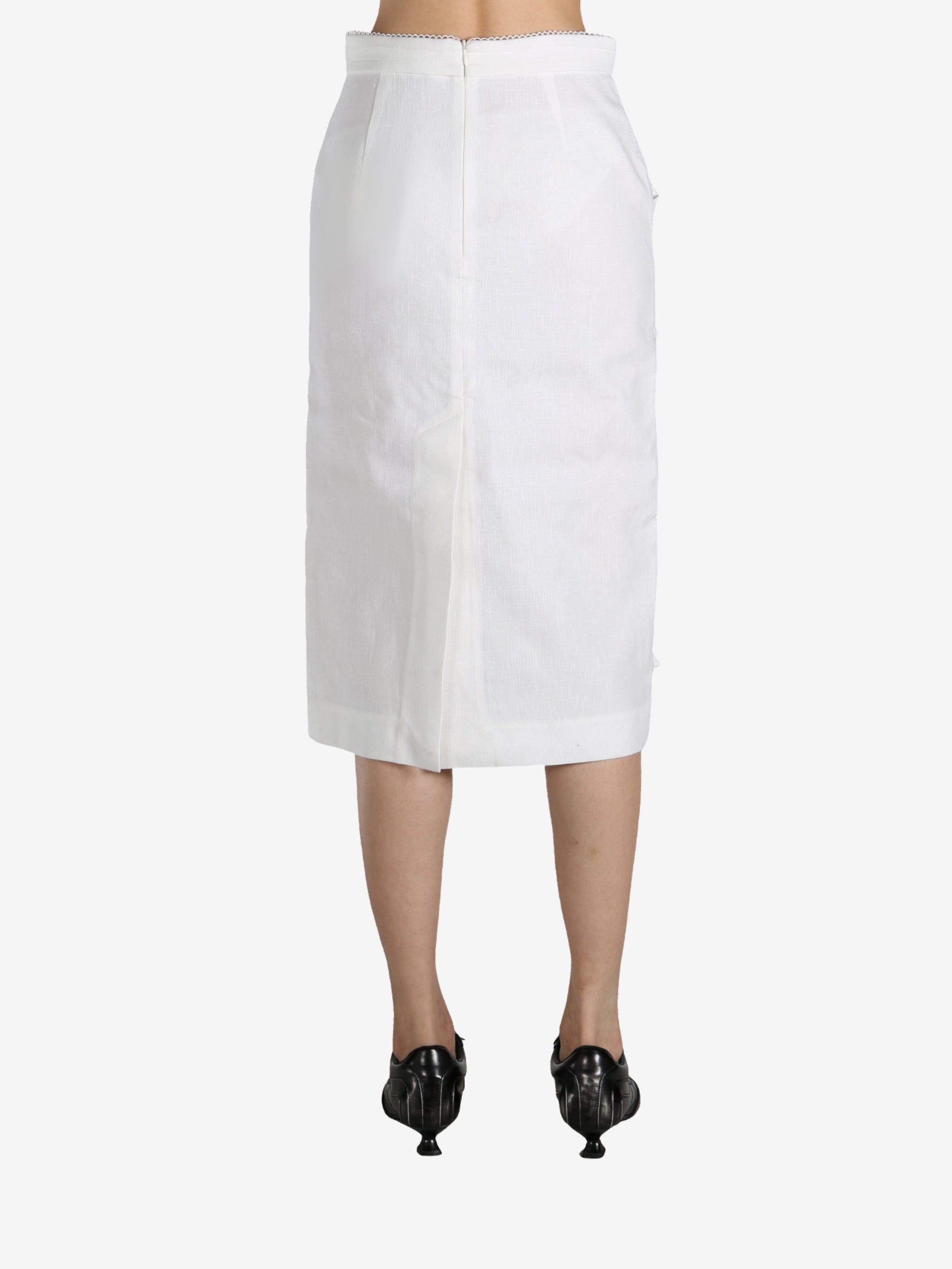 SHUSHU/TONG - Women Cutout Bow Patchwork Skirt - 3