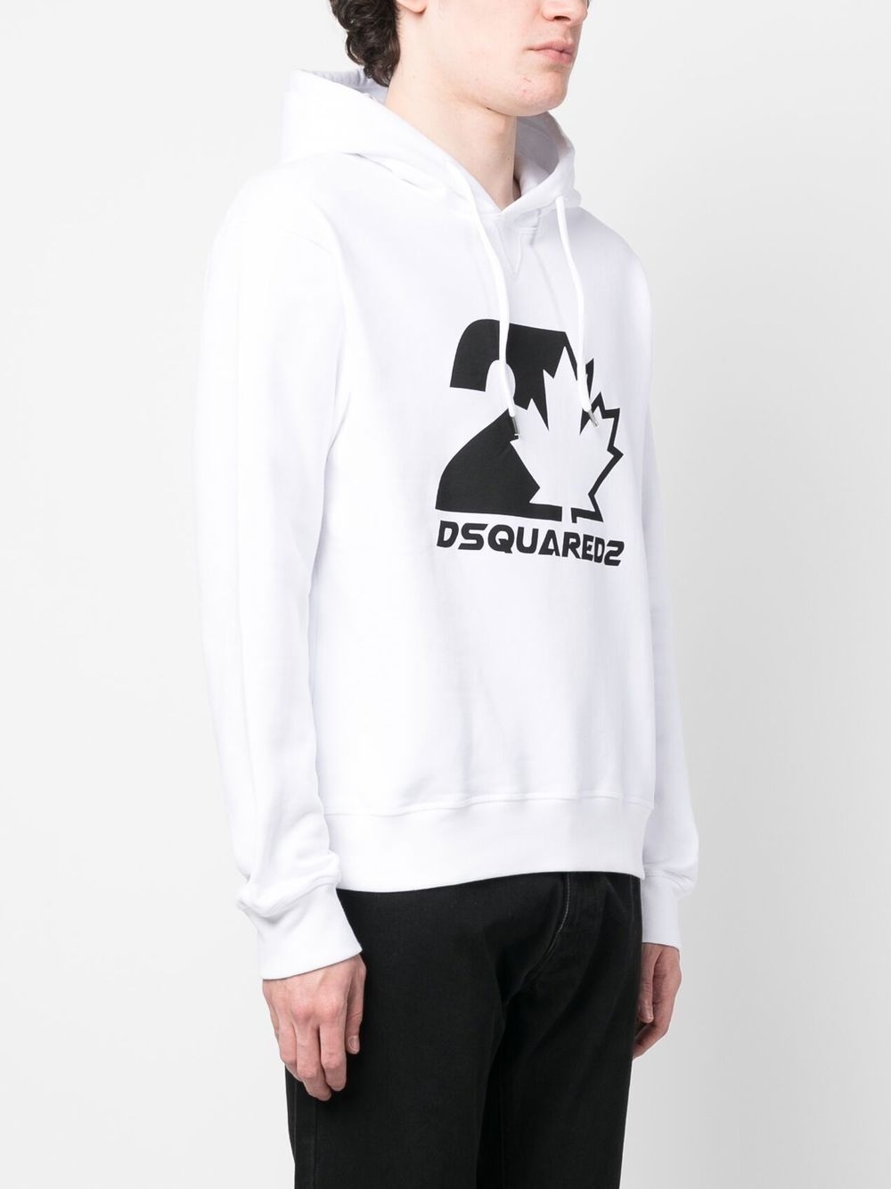 logo-print drawstring hoodie - 3