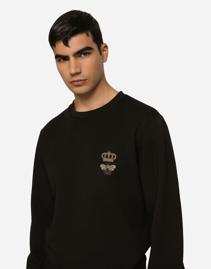 Cotton jersey sweatshirt with embroidery - 5