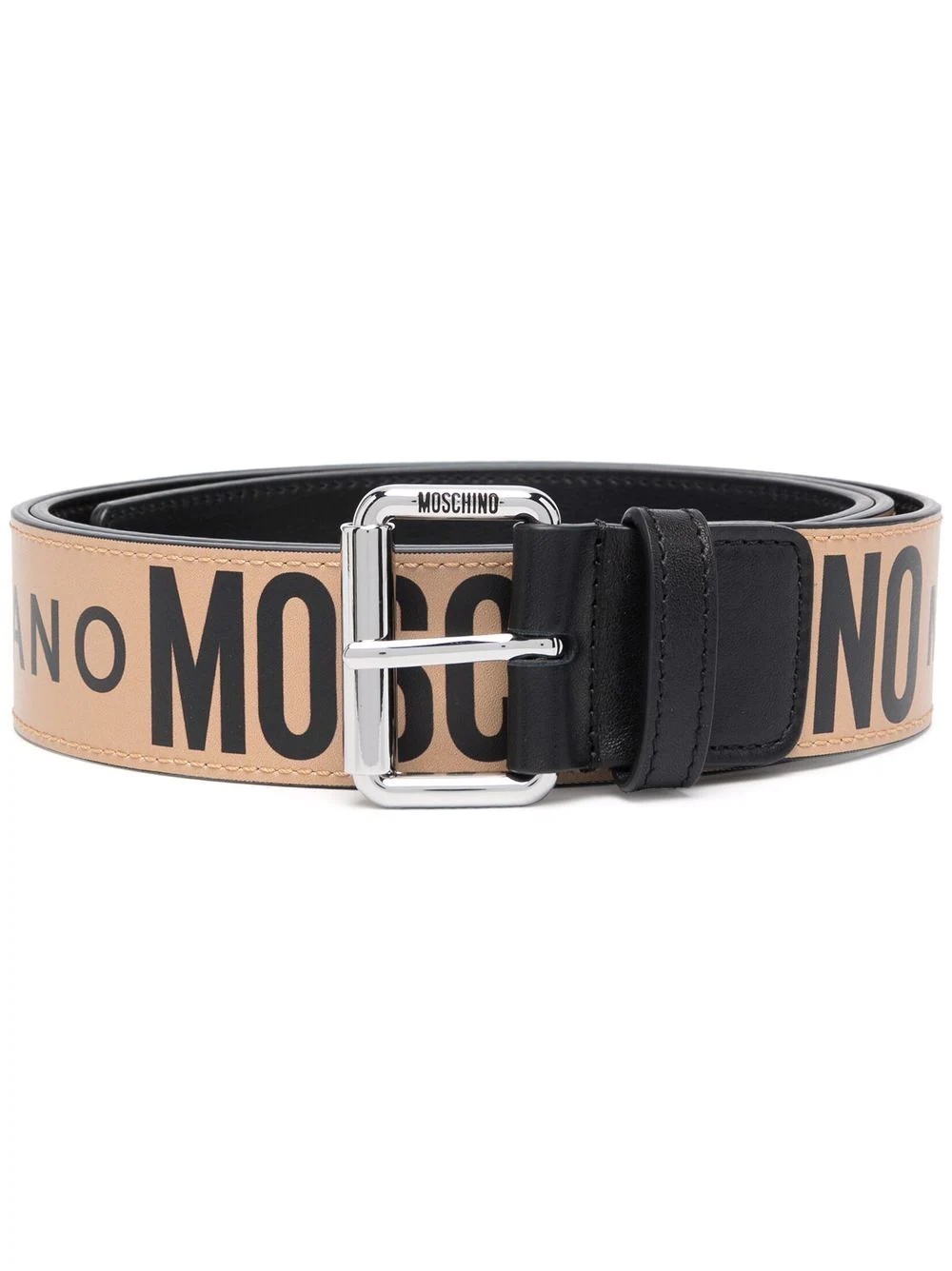 logo-print leather belt - 1