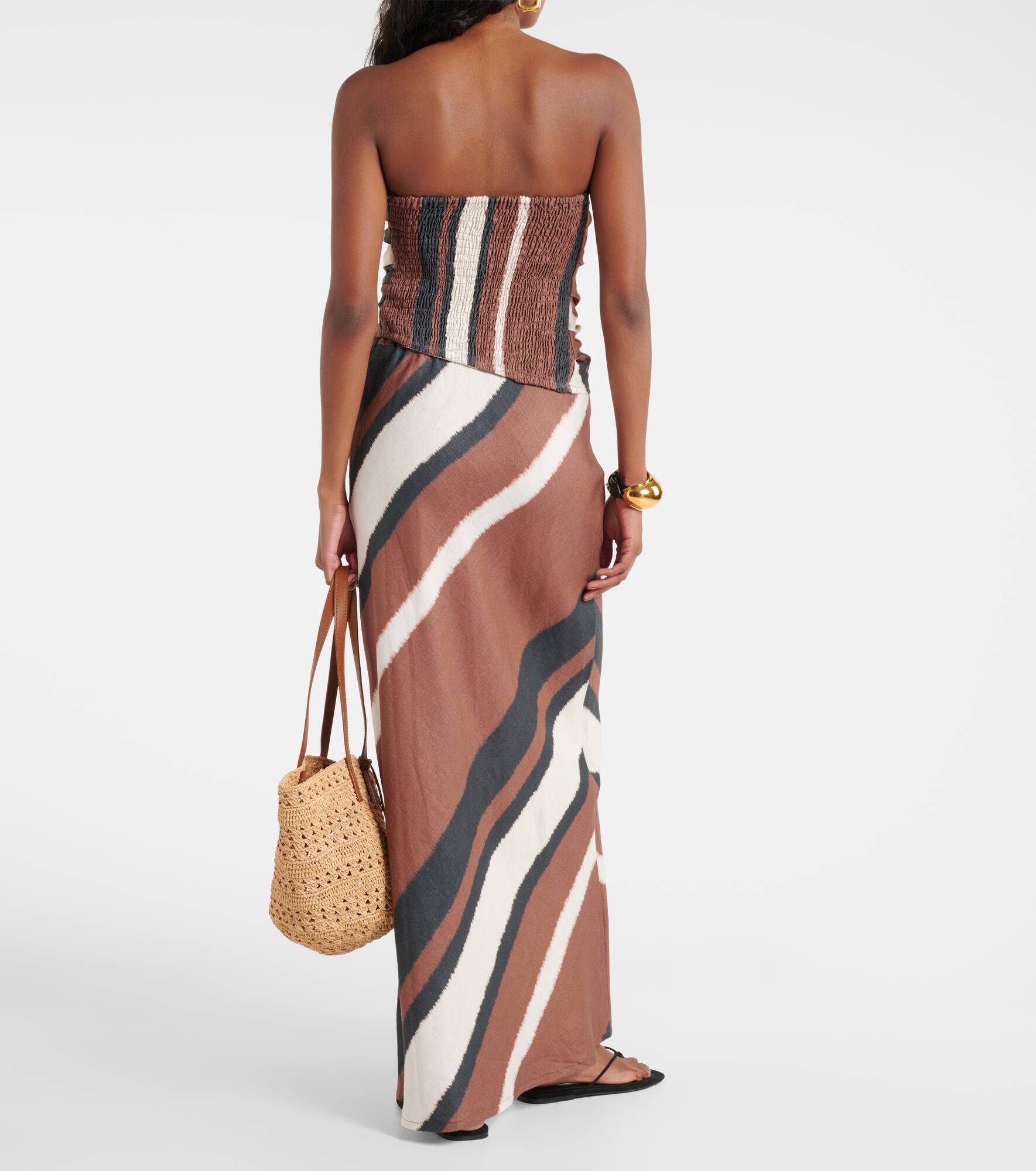 Setubal striped linen tube top - 3