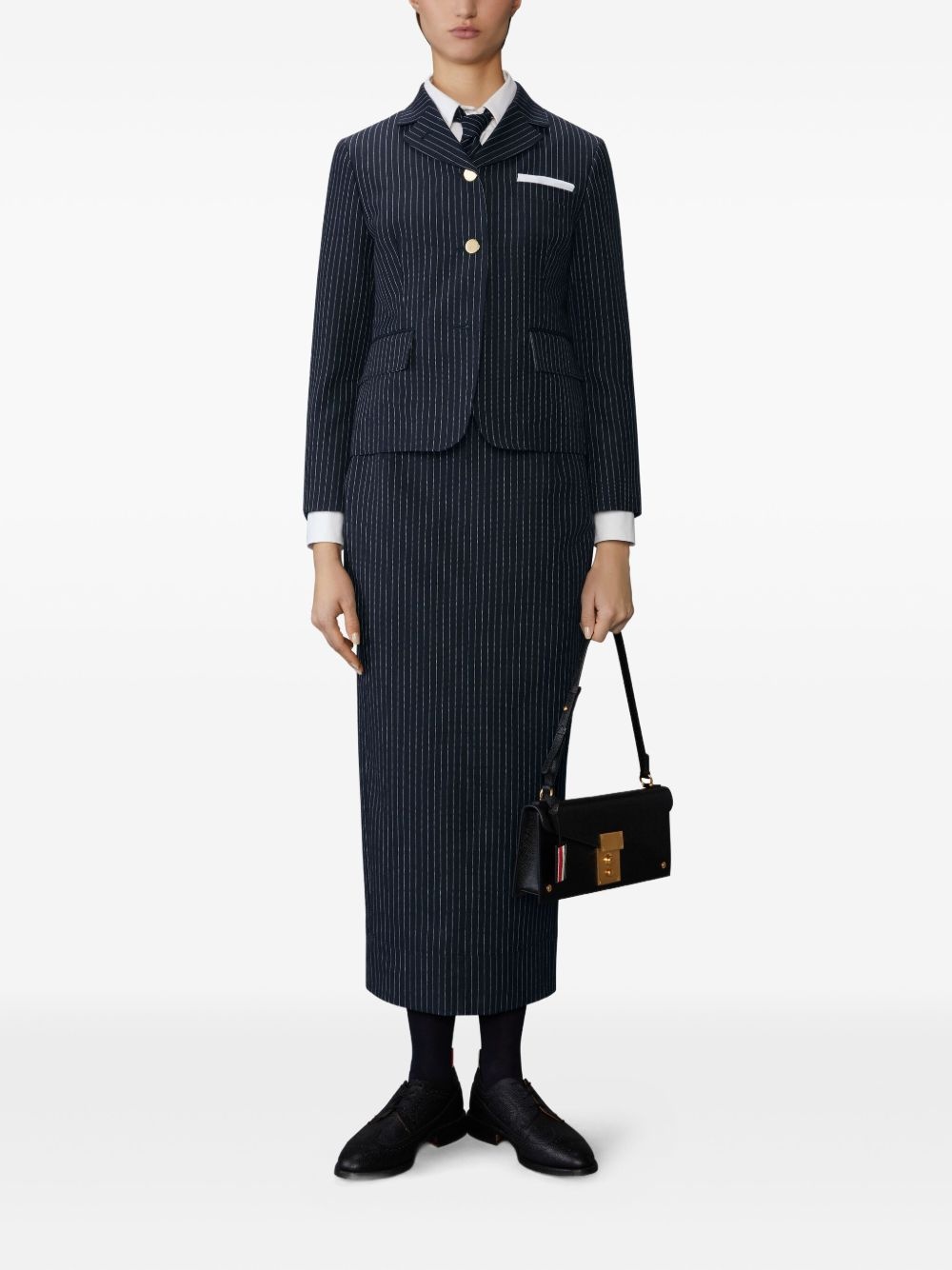 pinstriped fitted jackets - 2
