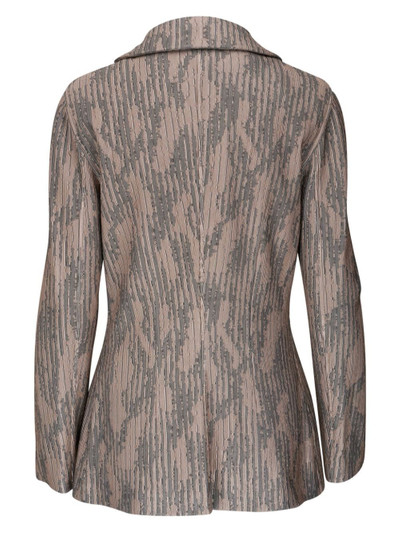 GIORGIO ARMANI vertical-pattern single-breasted blazer outlook