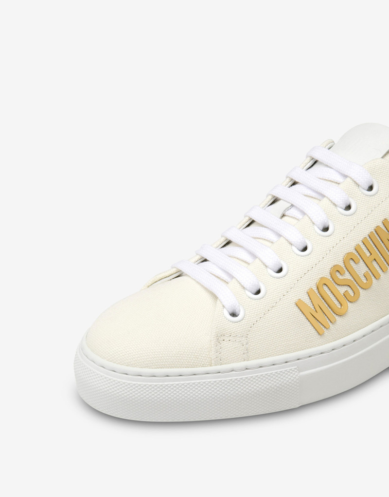 CANVAS SNEAKERS WITH METAL LOGO 4