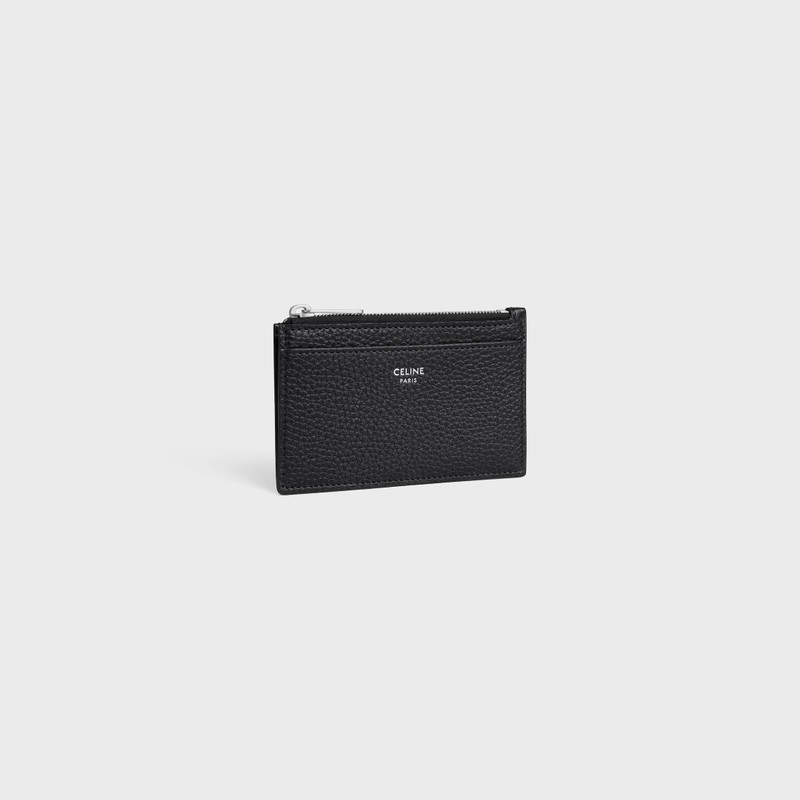 CELINE Zipped Card Holder IN GRAINED CALFSKIN outlook