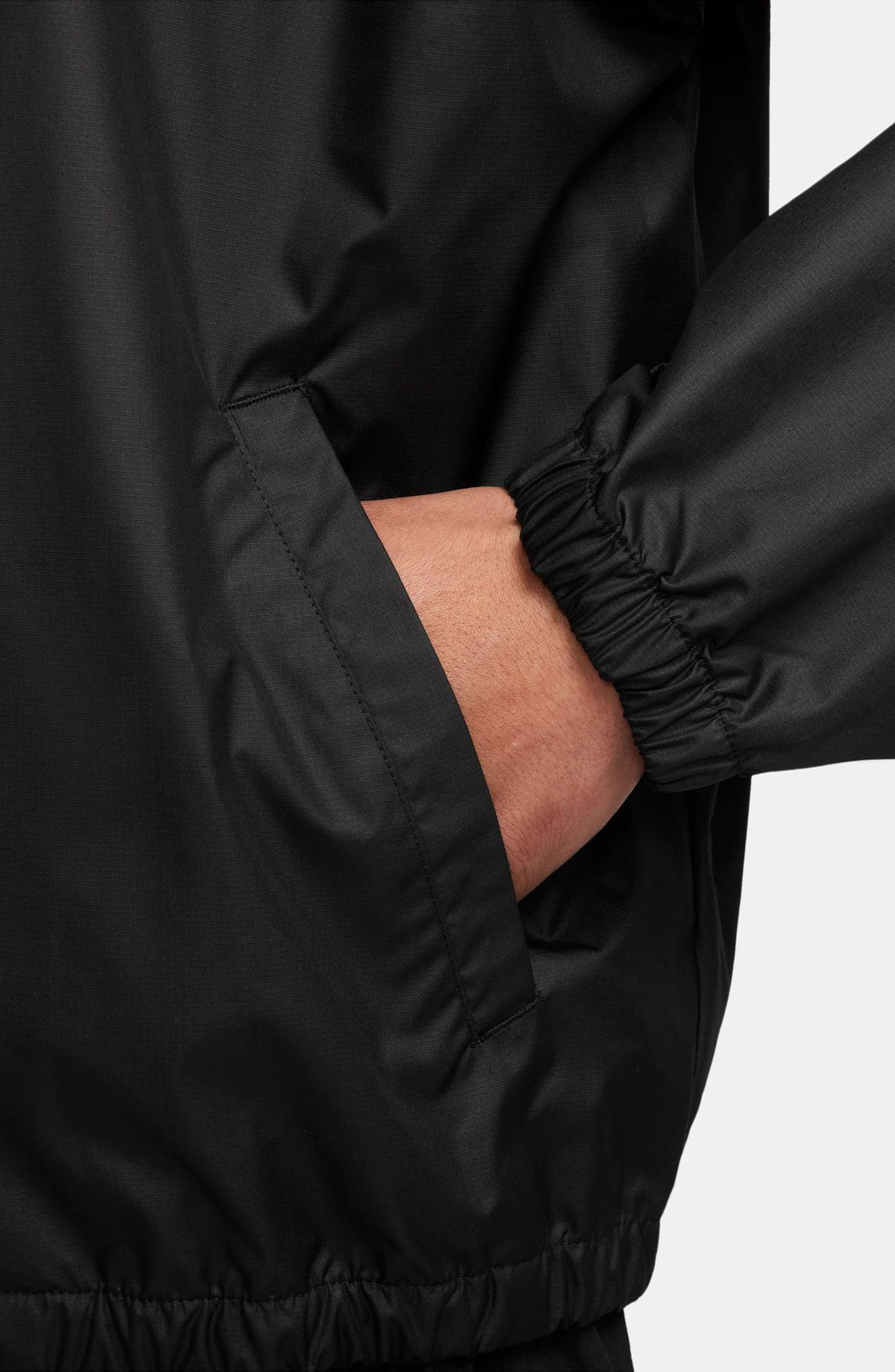Nike Sportswear Club Water Repellent Full-Zip Jacket in Black/White at Nordstrom - 3