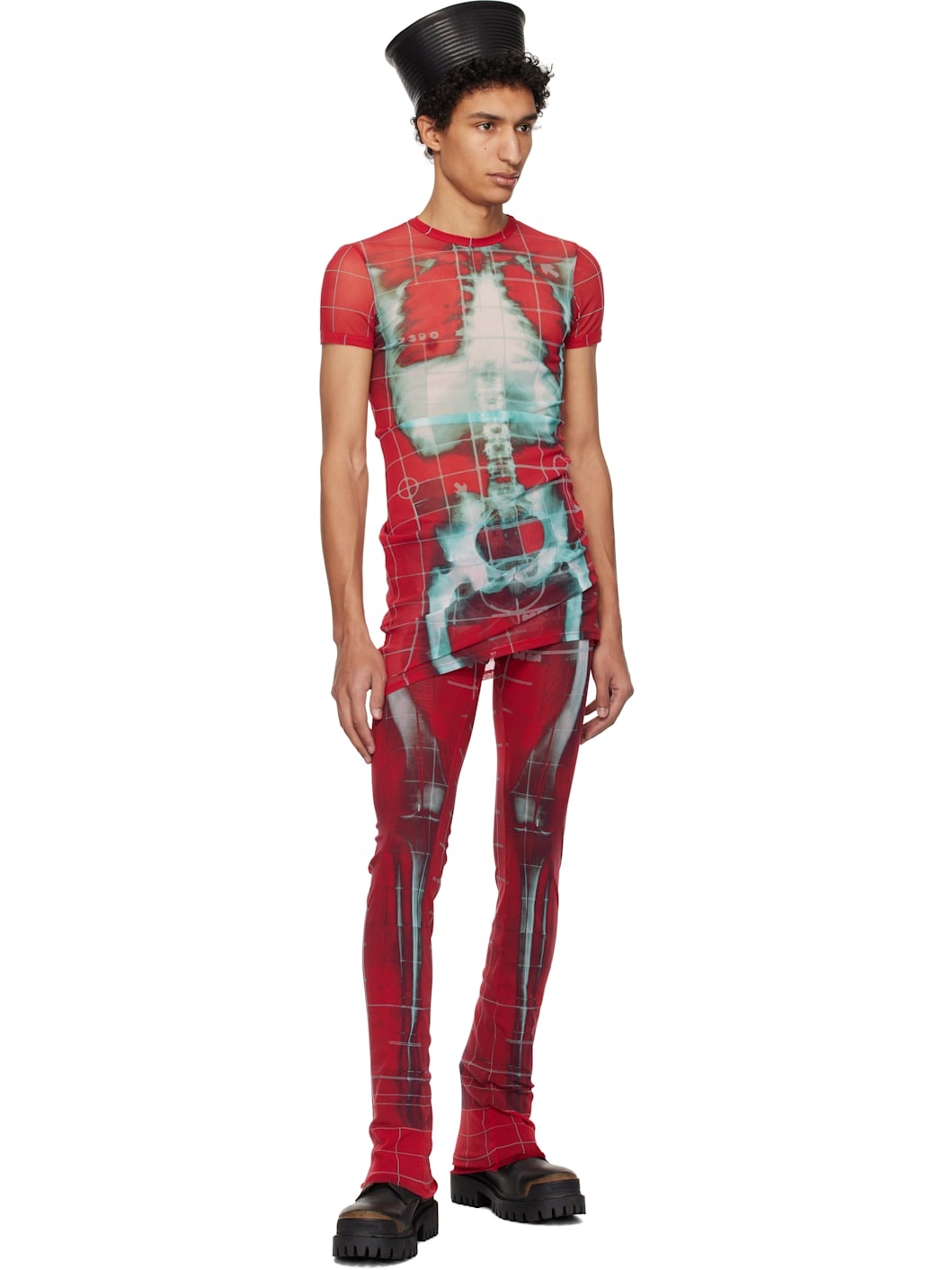 SSENSE Exclusive Red & Blue Squeletor Mini Dress T-shirt - 4