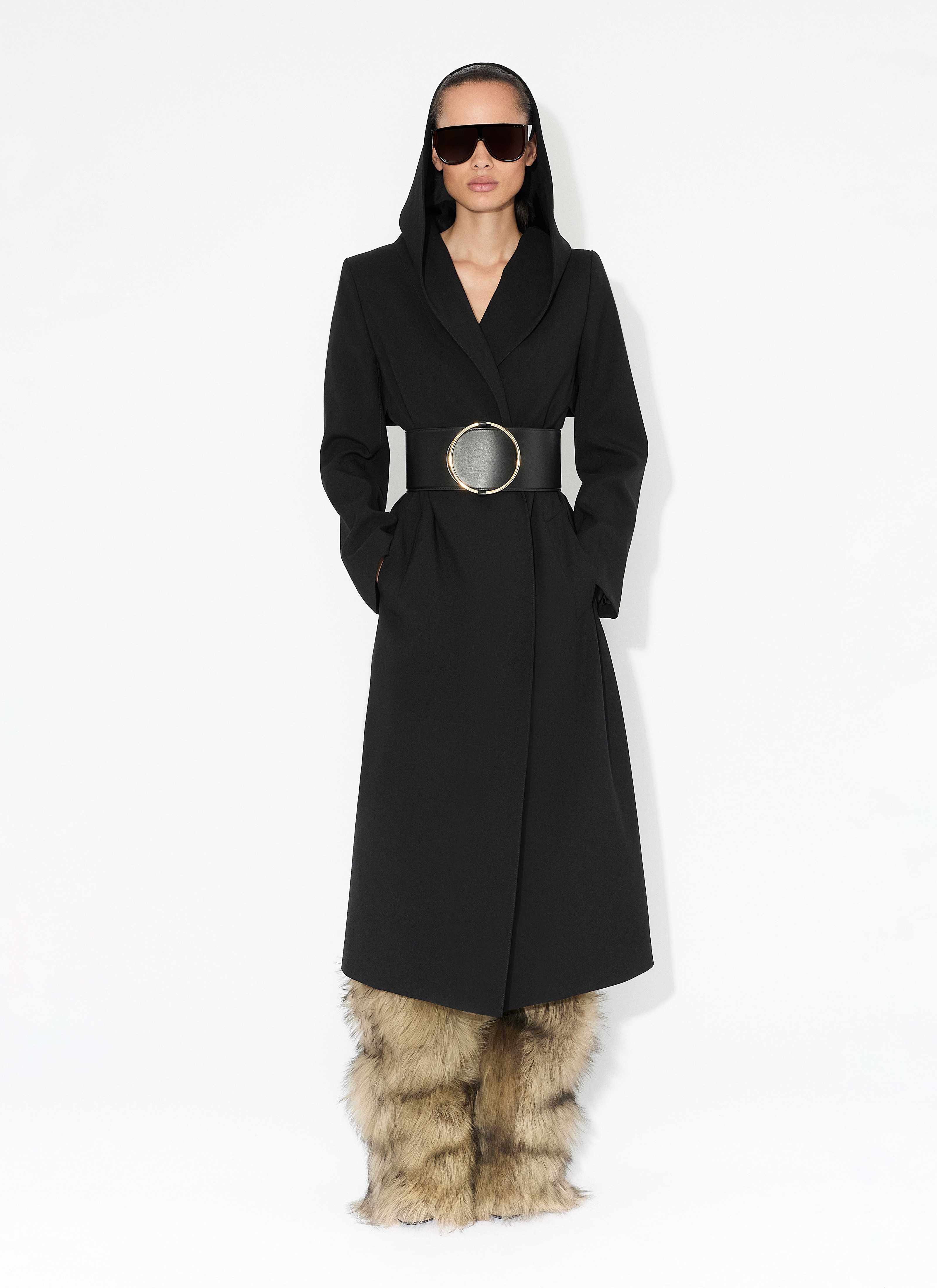 TAILORED WOOL COAT WITH HOOD - 2