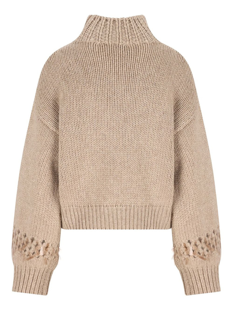 Brunello Cucinelli openwork ribbed sweater outlook