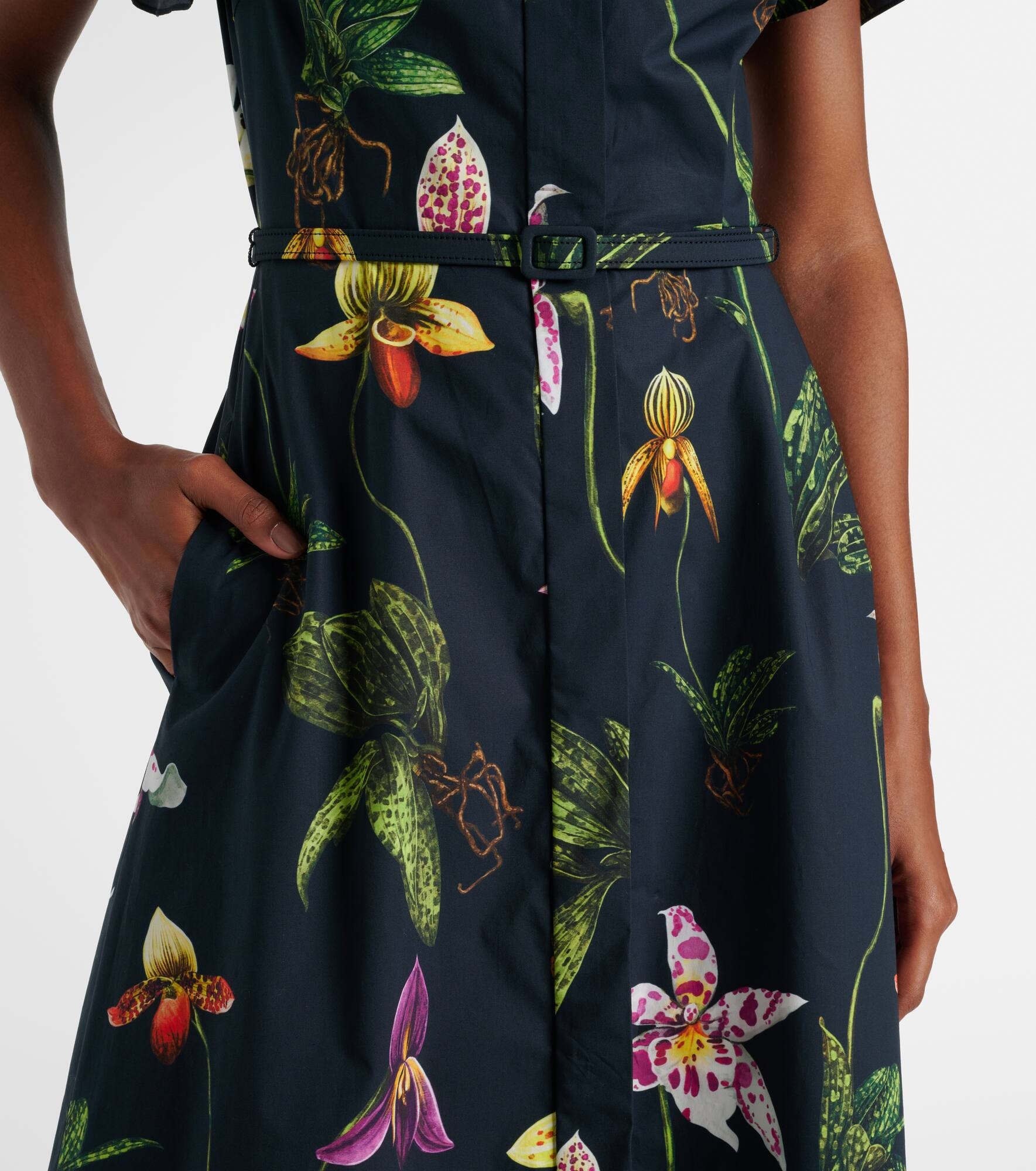 Floral cotton-blend midi dress - 5