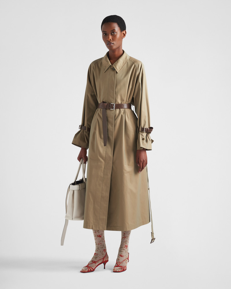 Prada Single-breasted cotton twill trench coat outlook