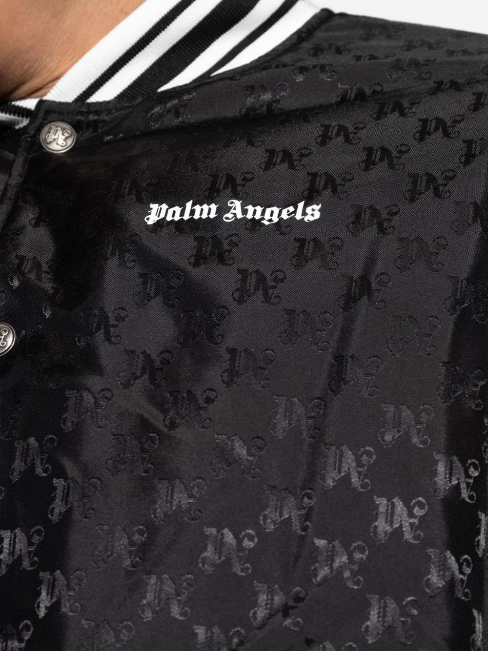 logo-pattern bomber jacket - 5