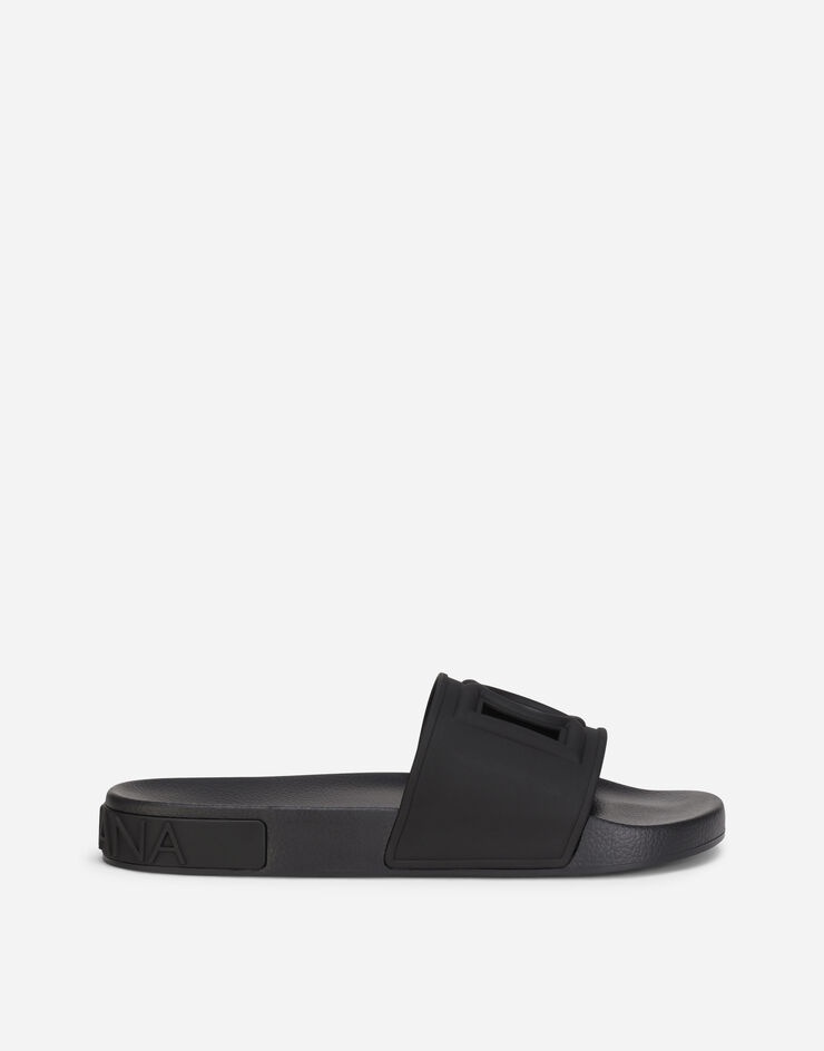 Rubber beachwear sliders with DG Millennials logo - 1