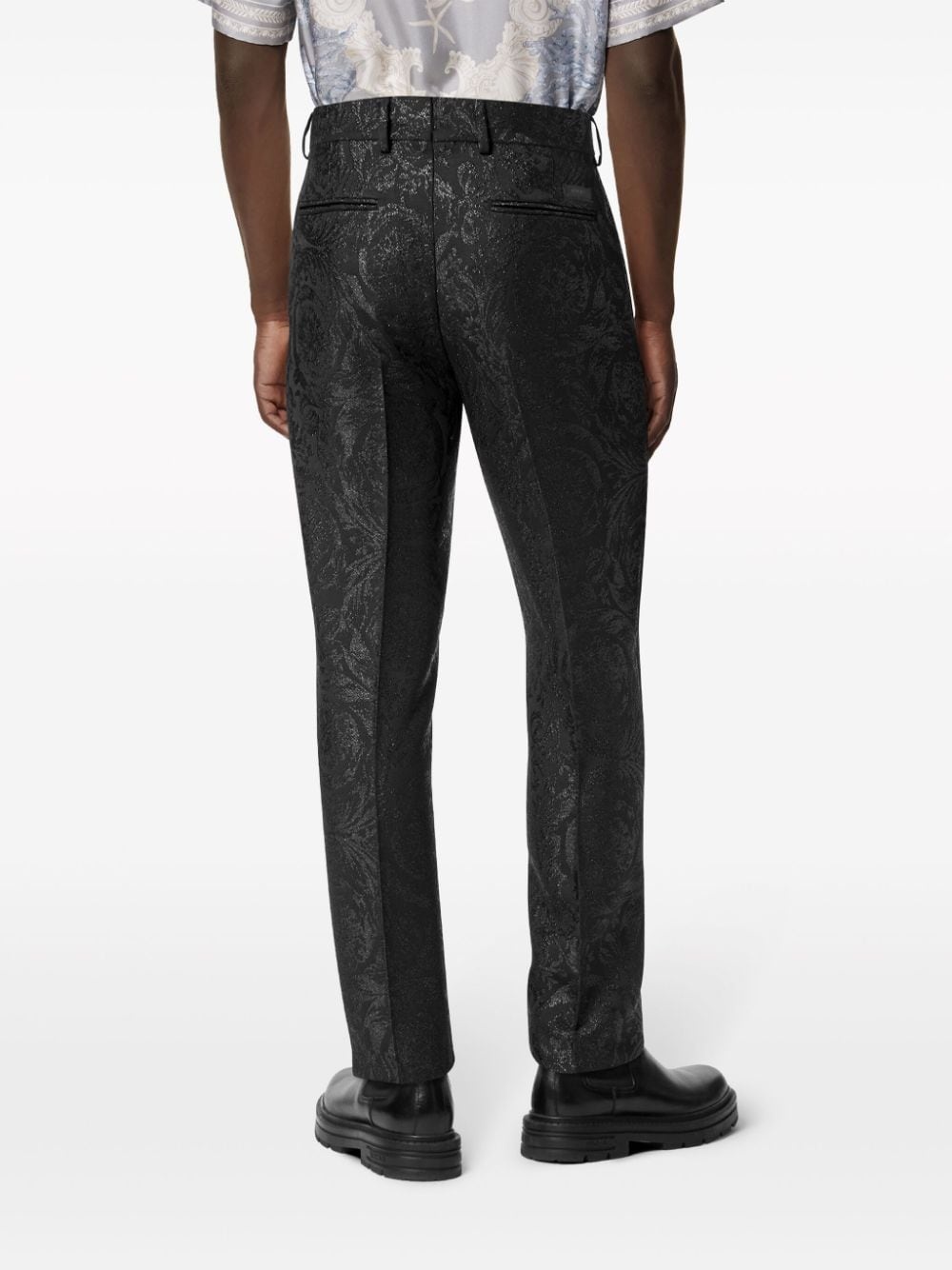 Barocco jacquard tailored trousers - 3