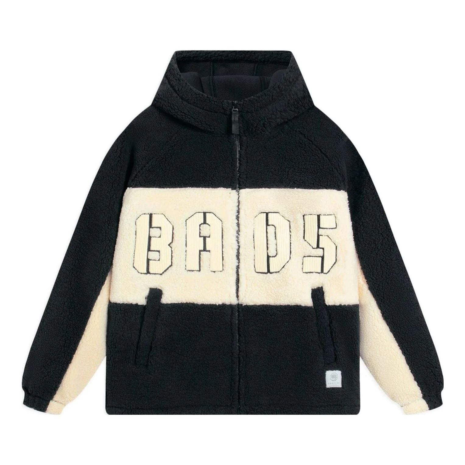 Li-Ning BadFive Logo Fleece Full Zip Jacket 'Black Beige' AFDSA69-4 - 1